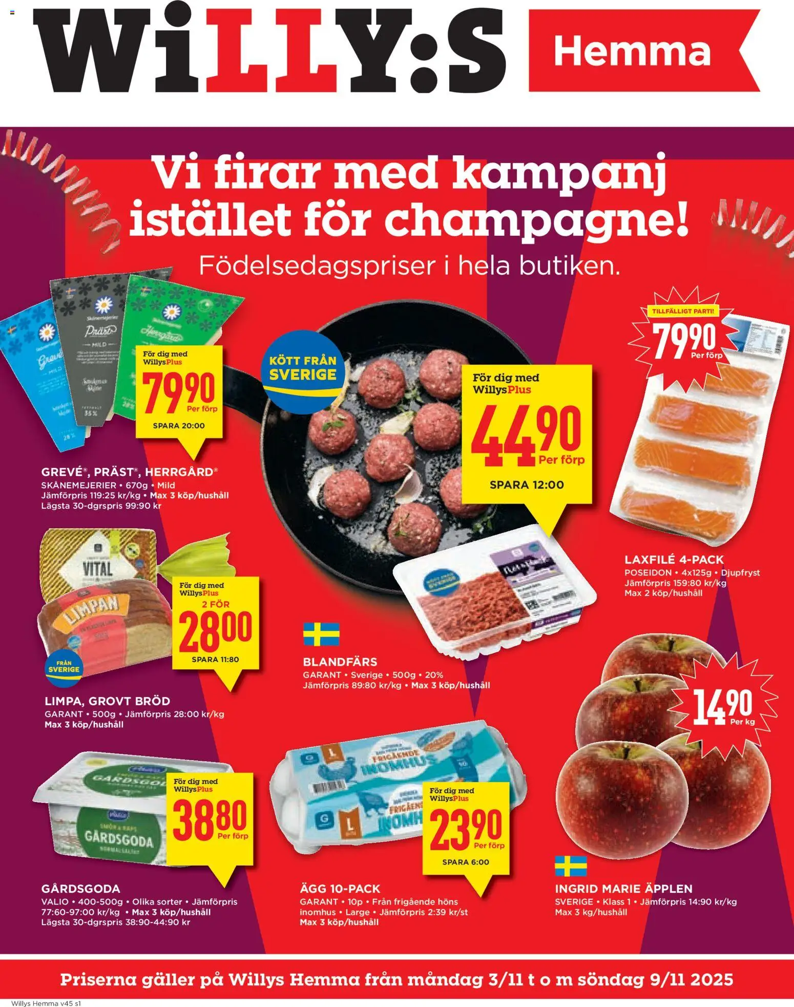 Förhandsgranska reklamblad Aktuella reklamblad Willys Hemma från butik Willys gäller från 03/11/2025