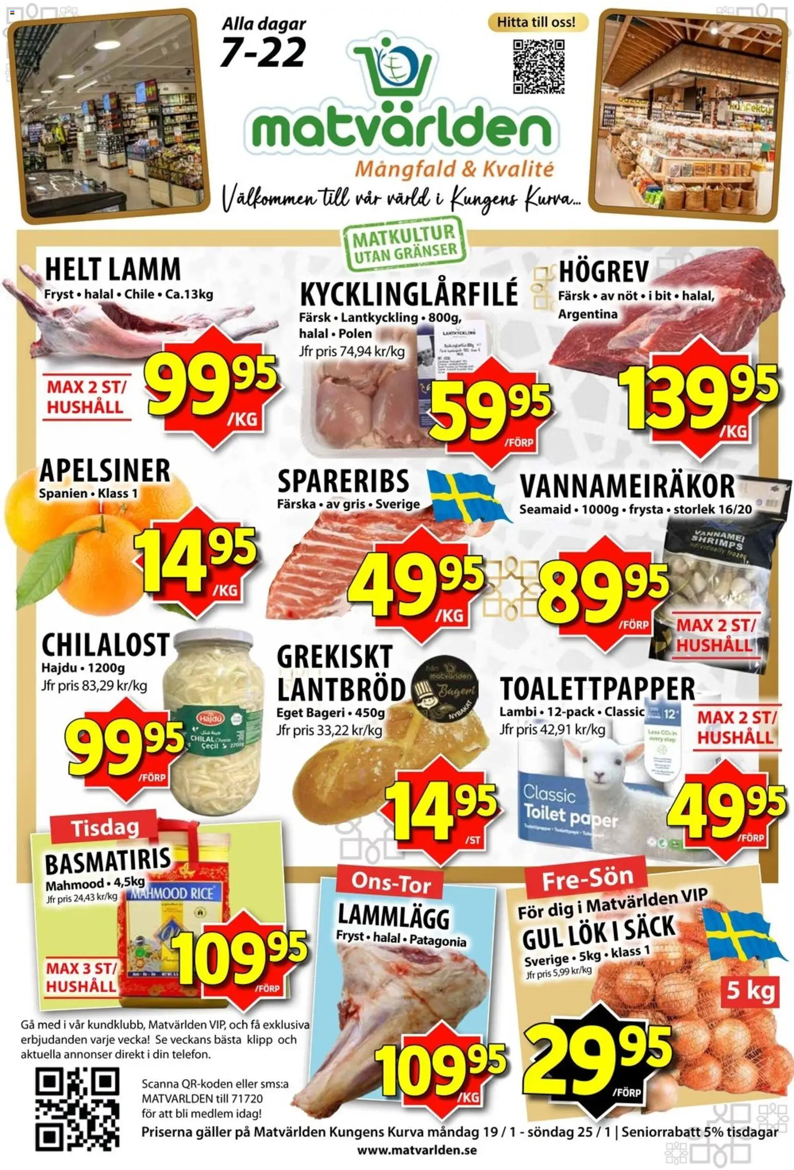 Förhandsgranska reklamblad Aktuella reklamblad Matvärlden från butik Matvärlden gäller från 19/01/2026