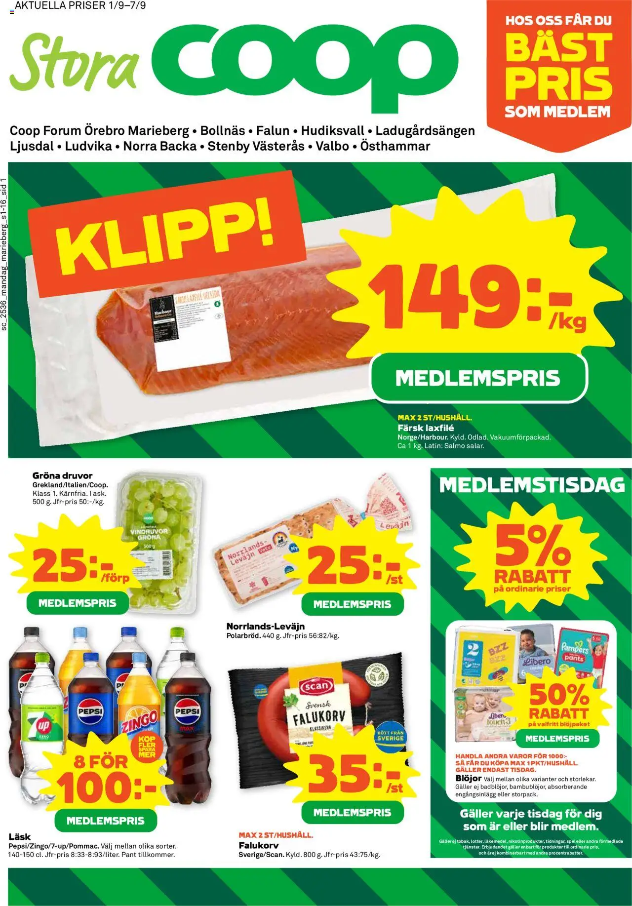 Bollnäs är giltig 01/09 2025 > Veckans Erbjudanden gäller från 01/09/2025 till 07/09/2025 sidnummer 1