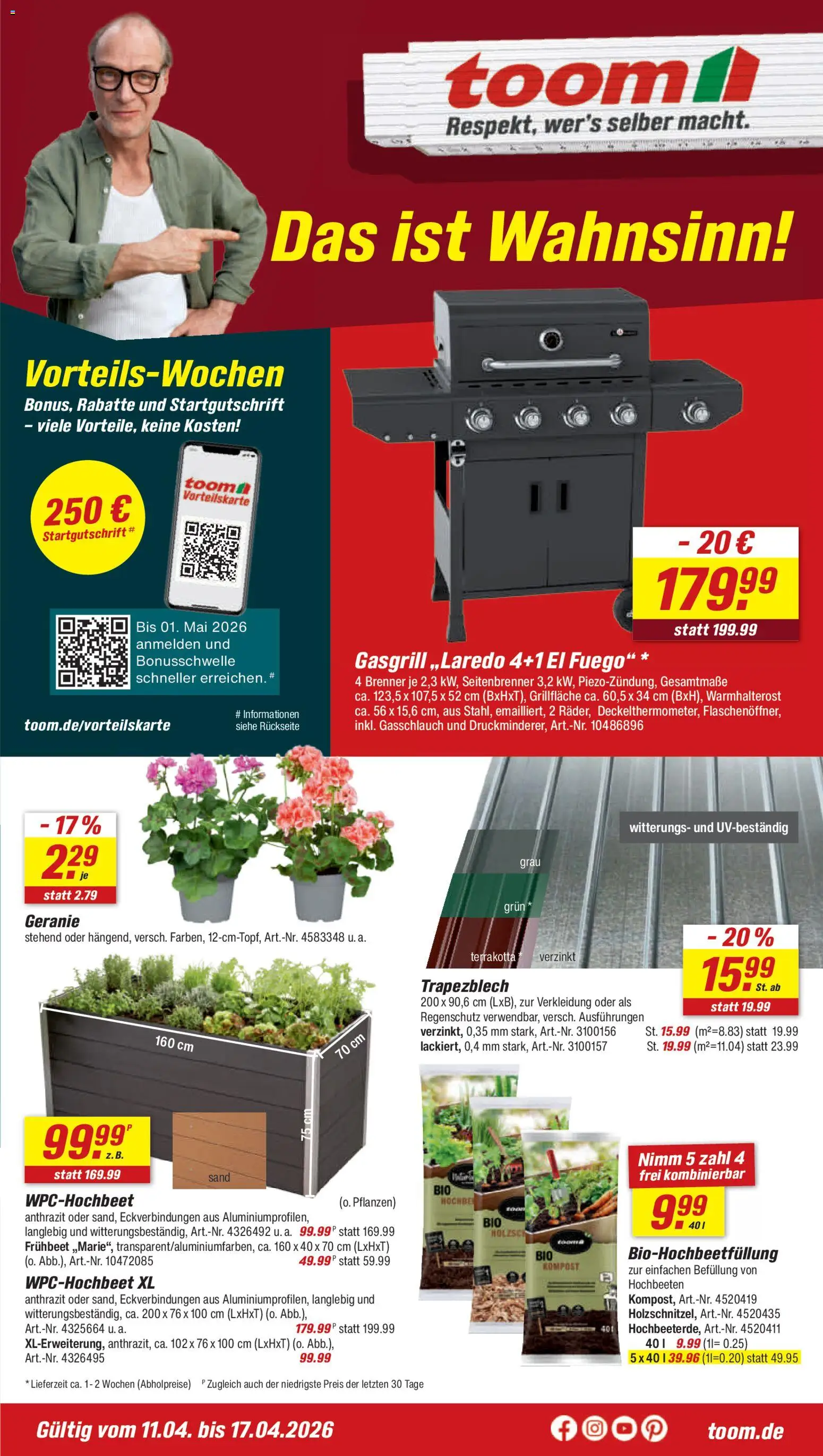 Vorschau von dem Prospekt des Geschäftes Toom Baumarkt, gültig ab dem 11.04.2026