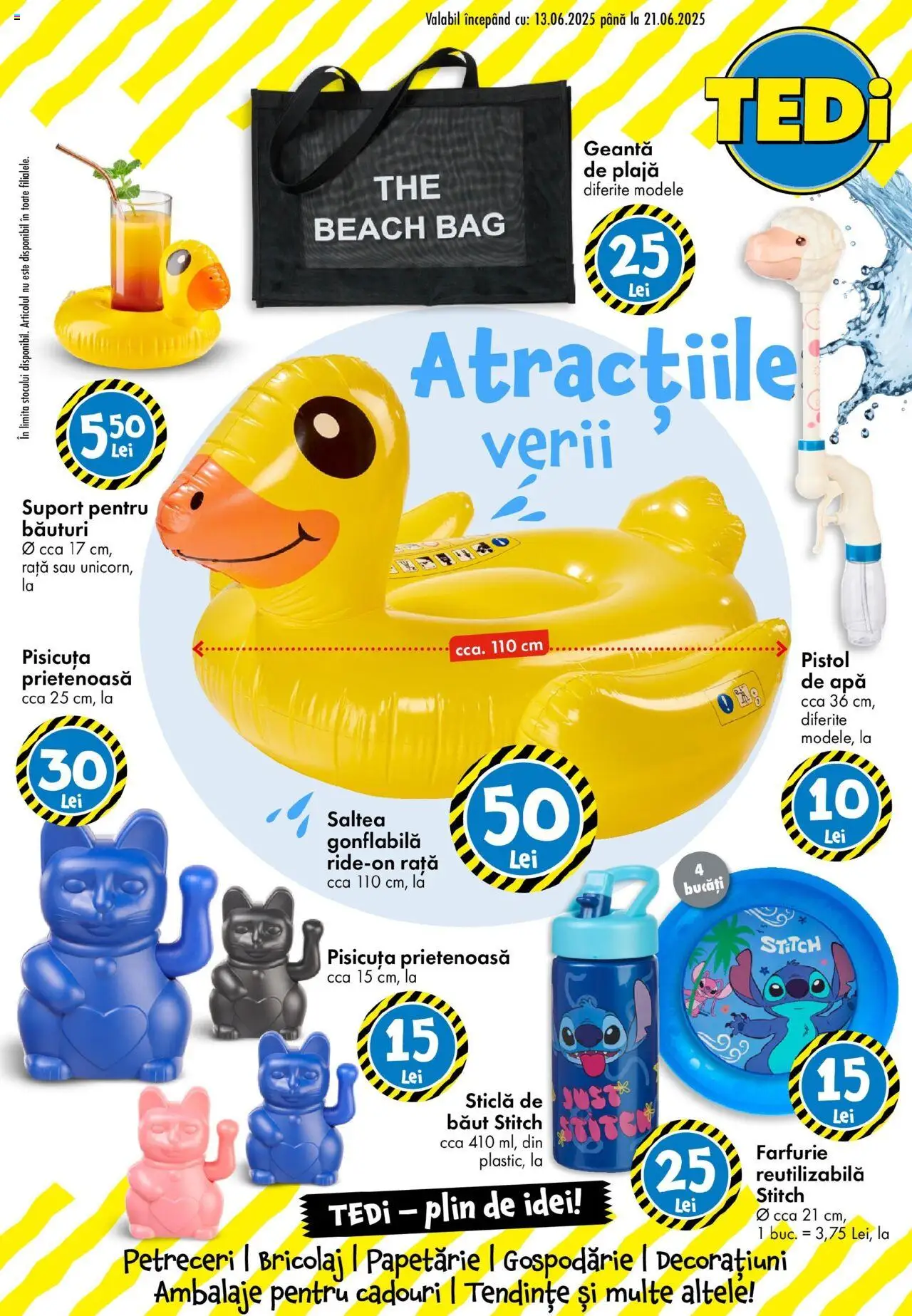TEDi Catalog nou de la 13.06.2025 - Pagină 1 - Apă, Geantă, Saltea, Rață, Suport, Farfurie, Saltea gonflabilă