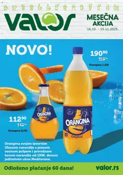 Pregled Valor kataloga - važi od 16.10.2025