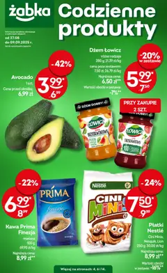 Pogląd gazetki "Codzienne produkty" ze sklepu Żabka ważnej od 27.08.2025