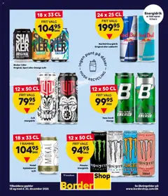 Eksempel på tilbudsavis Tilbud på energidrikke fra butik Bordershop gyldig fra 08/10/2025