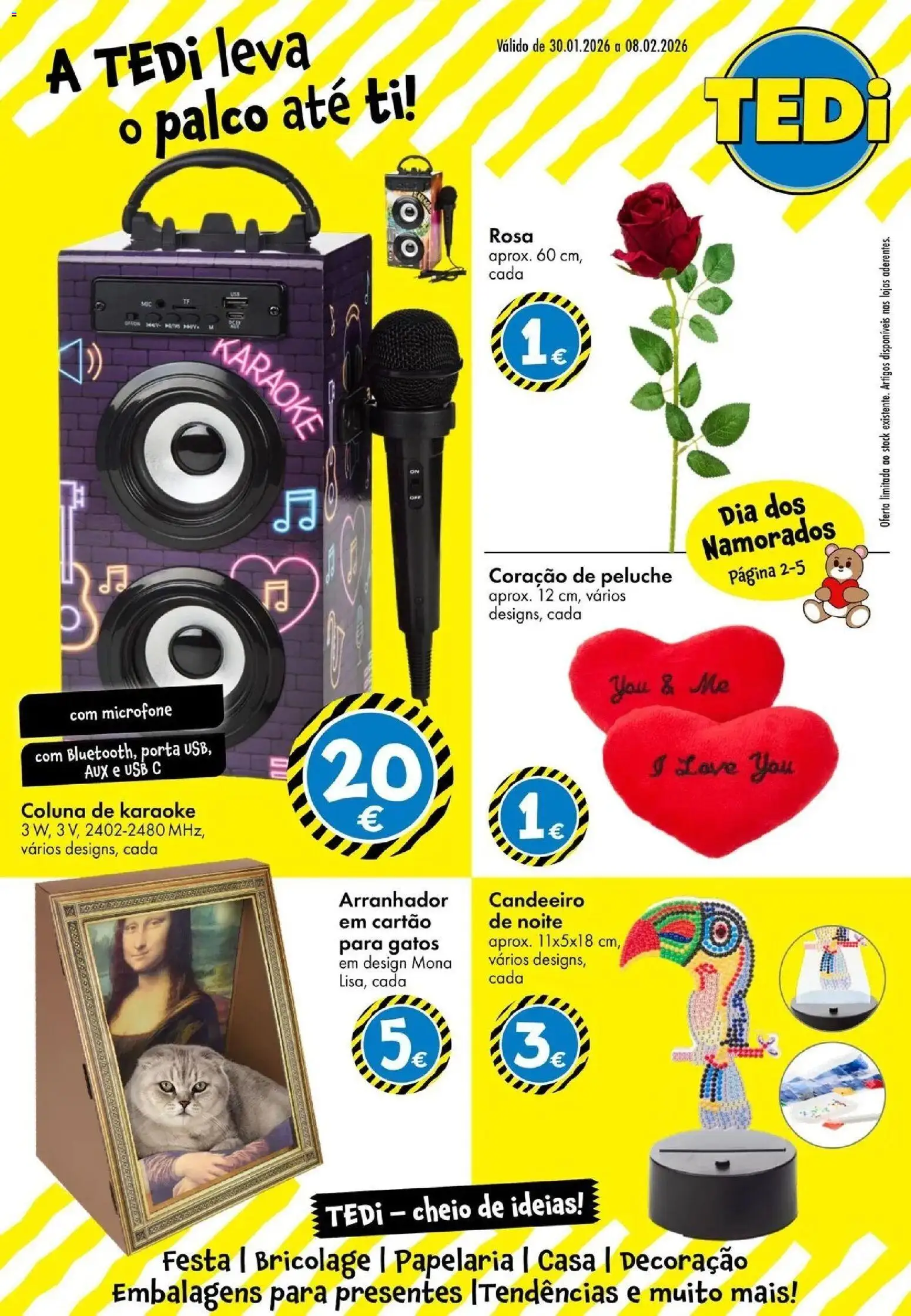 Pré-visualização do folheto da loja TEDi válida a partir de 31/01/2026 - Candeeiro, Porta, Microfone, Decoração, USB