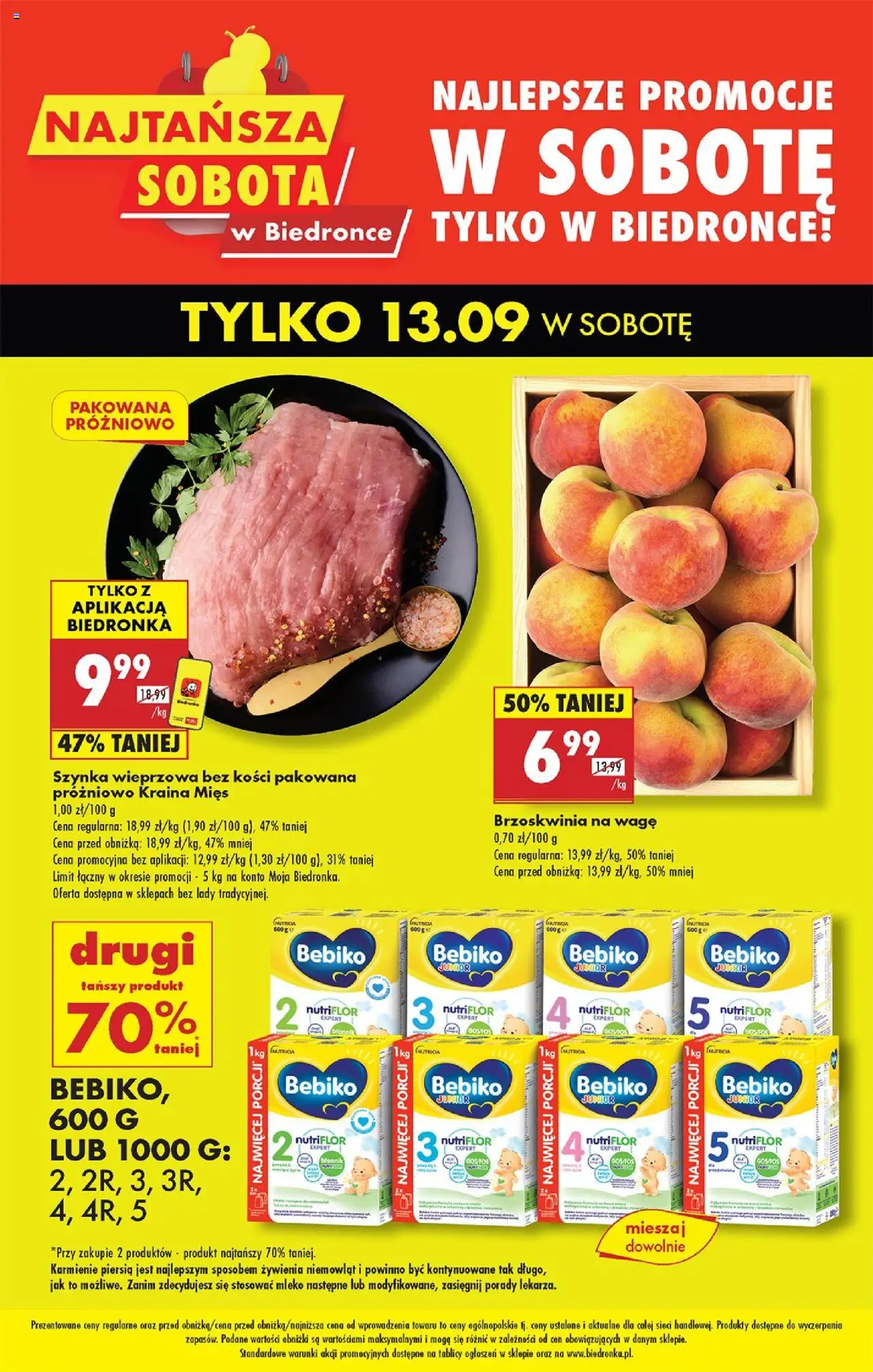 Biedronka gazetka promocyjna 13.09.2025 - "Najtańsza sobota" - Numer strony 1
