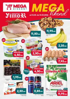 Pregled letka Mega Diskont vikend akcija trgovine Mega Diskont vrijedi od 12.03.2026