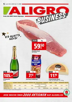Vorschau des Merkblatts Aktionen Business Schlieren, Gossau SG, Frauenfeld, Rapperswil-Jona, Sargans, Bern, Brüttisellen, Pratteln, Emmen, Spreitenbach vom Shop Aligro gültig von 26.12.2025 bis 03.01.2026