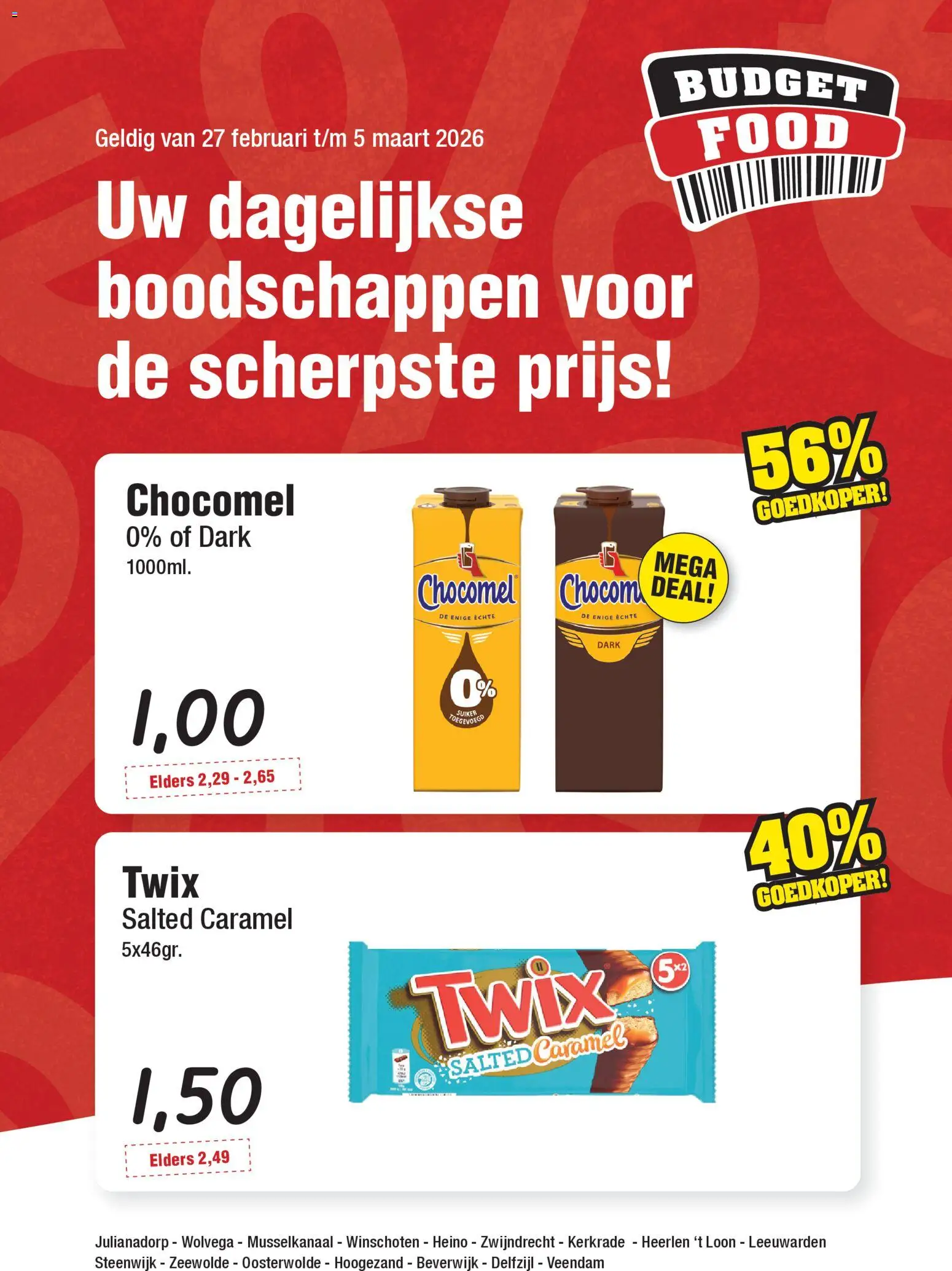 Voorbeeld van Budget Food folder van winkel Budget Food geldig vanaf 27-02-2026 - Suiker, Twix