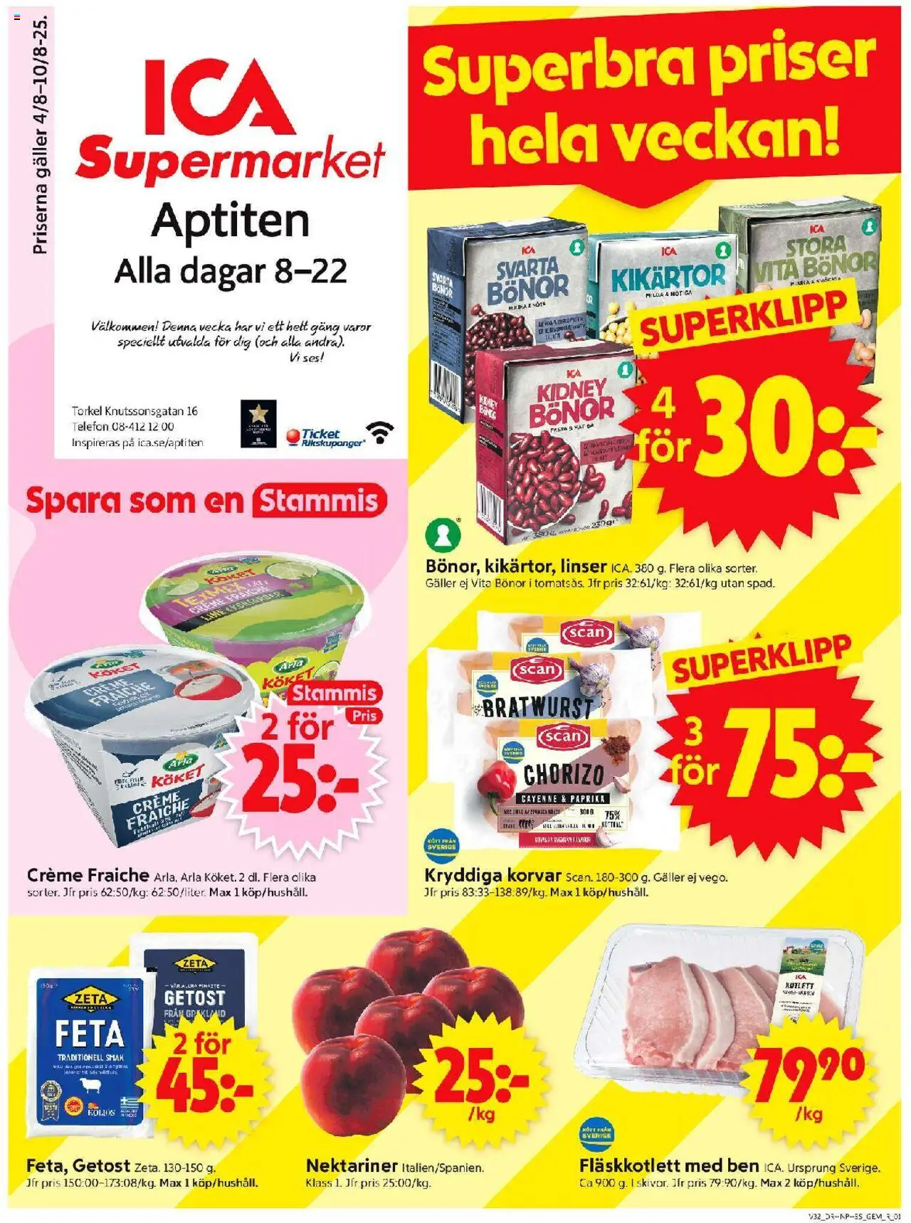 Aktuella reklamblad ICA Supermarket är giltig 04/08 2025 > Veckans Erbjudanden gäller från 04/08/2025 till 10/08/2025 sidnummer 1