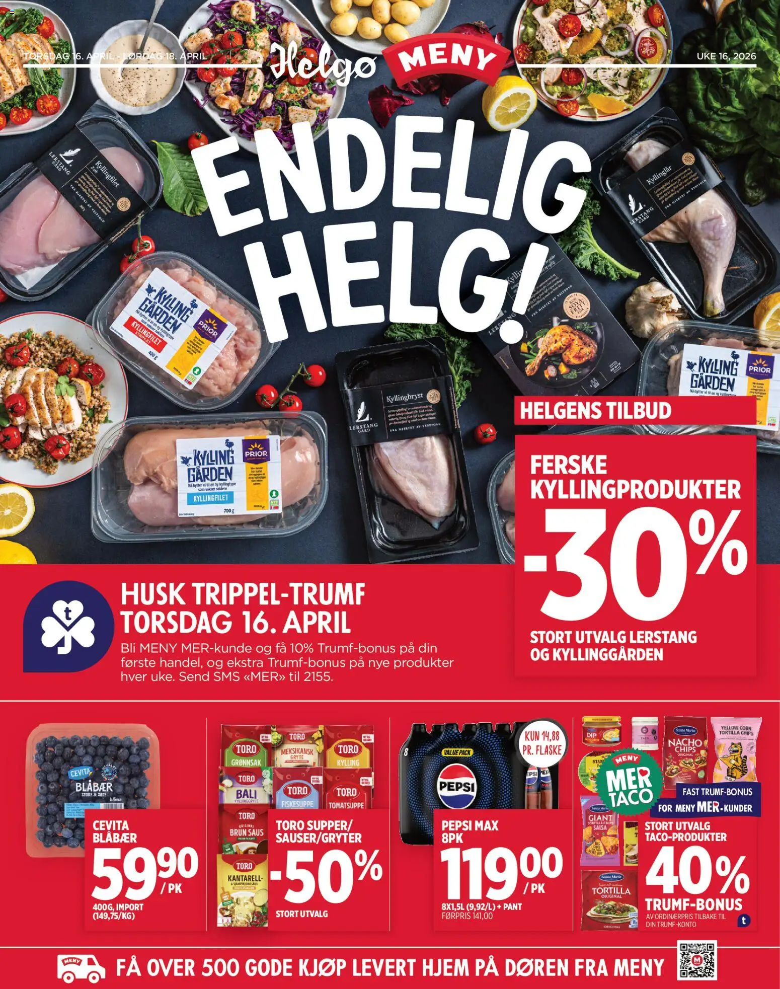 Forhåndsvis Meny Helgø kundeavis fra butikk Meny gyldig fra 16/04/2026