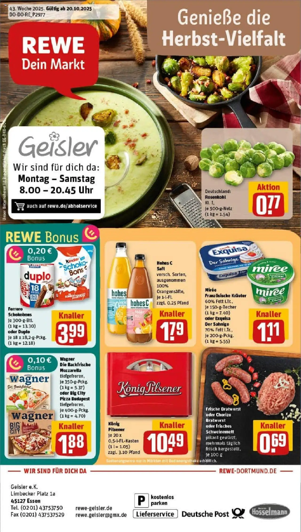 REWE Prospekt ab 19.10.2025 nächste Woche - Prospekt Essen	