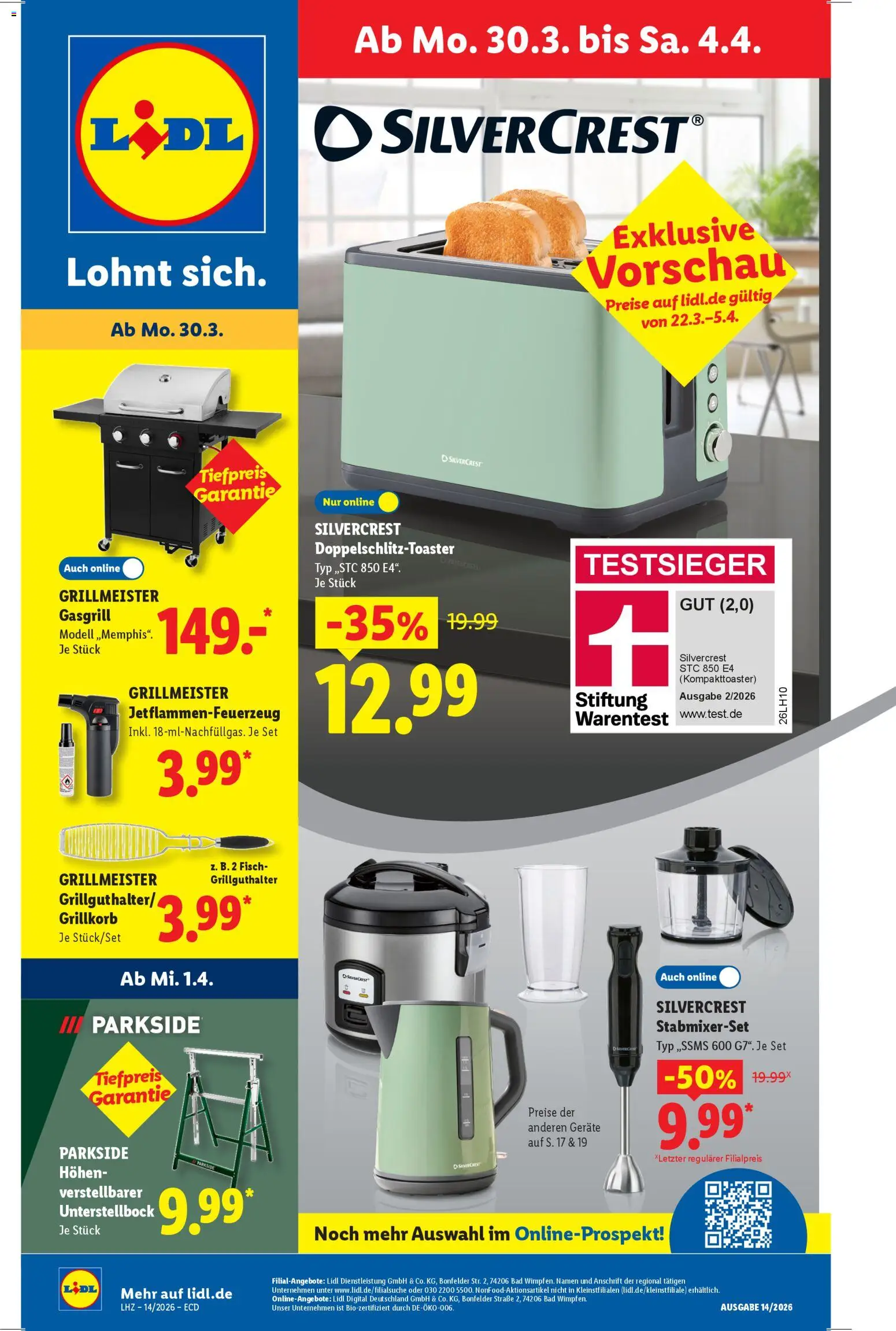 Vorschau von dem Prospekt des Geschäftes Lidl, gültig ab dem 30.03.2026