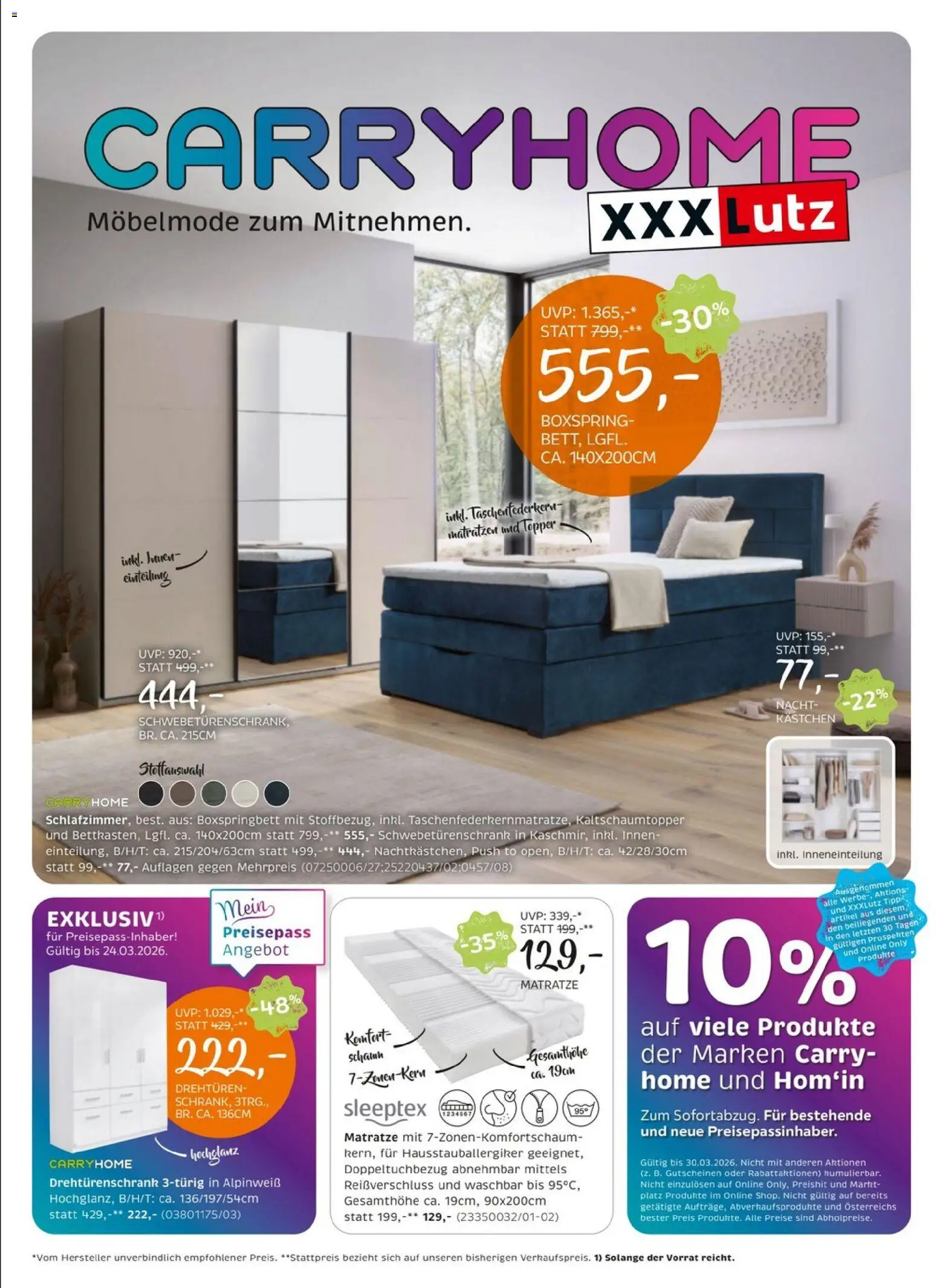 Vorschau der Angebote: XXXLutz XXXLutz Carry Home gültig ab 10.03.2026 - Matratze