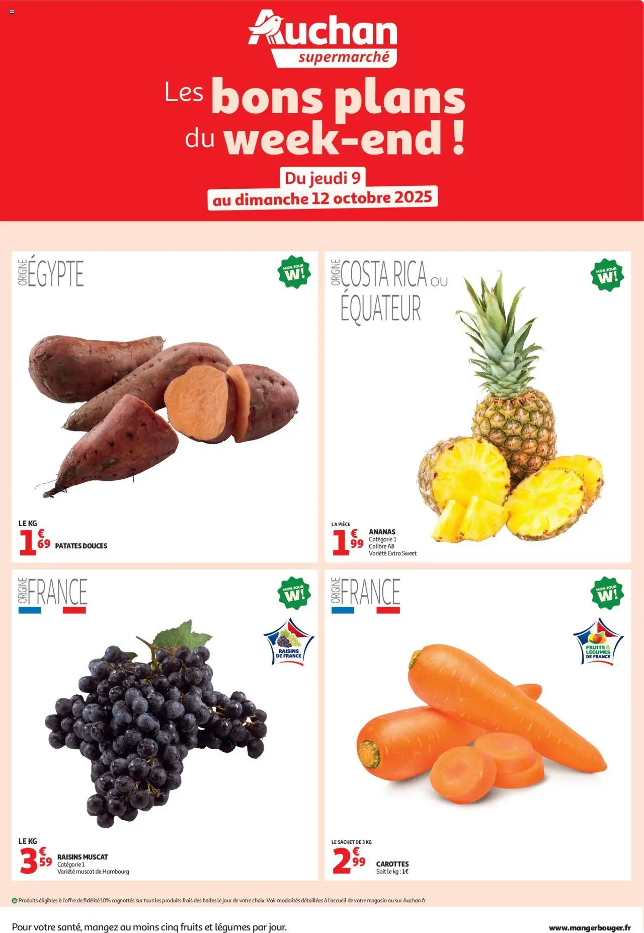 Auchan shop Les bons plans du week-end dans votre super ! geldig vanaf 09/10/2025 - Paginanummer 1