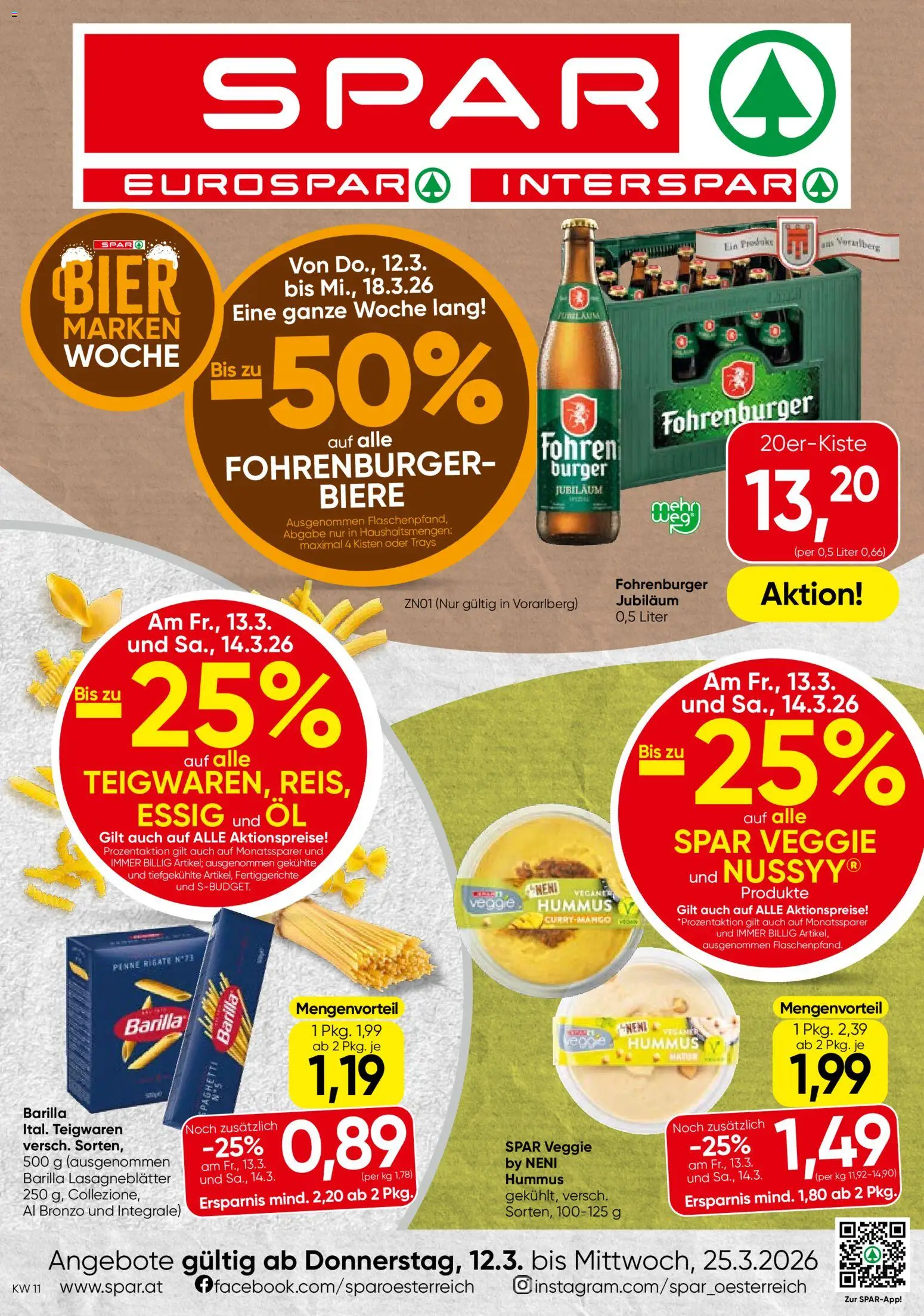 Vorschau der Angebote: Spar Spar Flugblatt - Vorarlberg gültig ab 12.03.2026