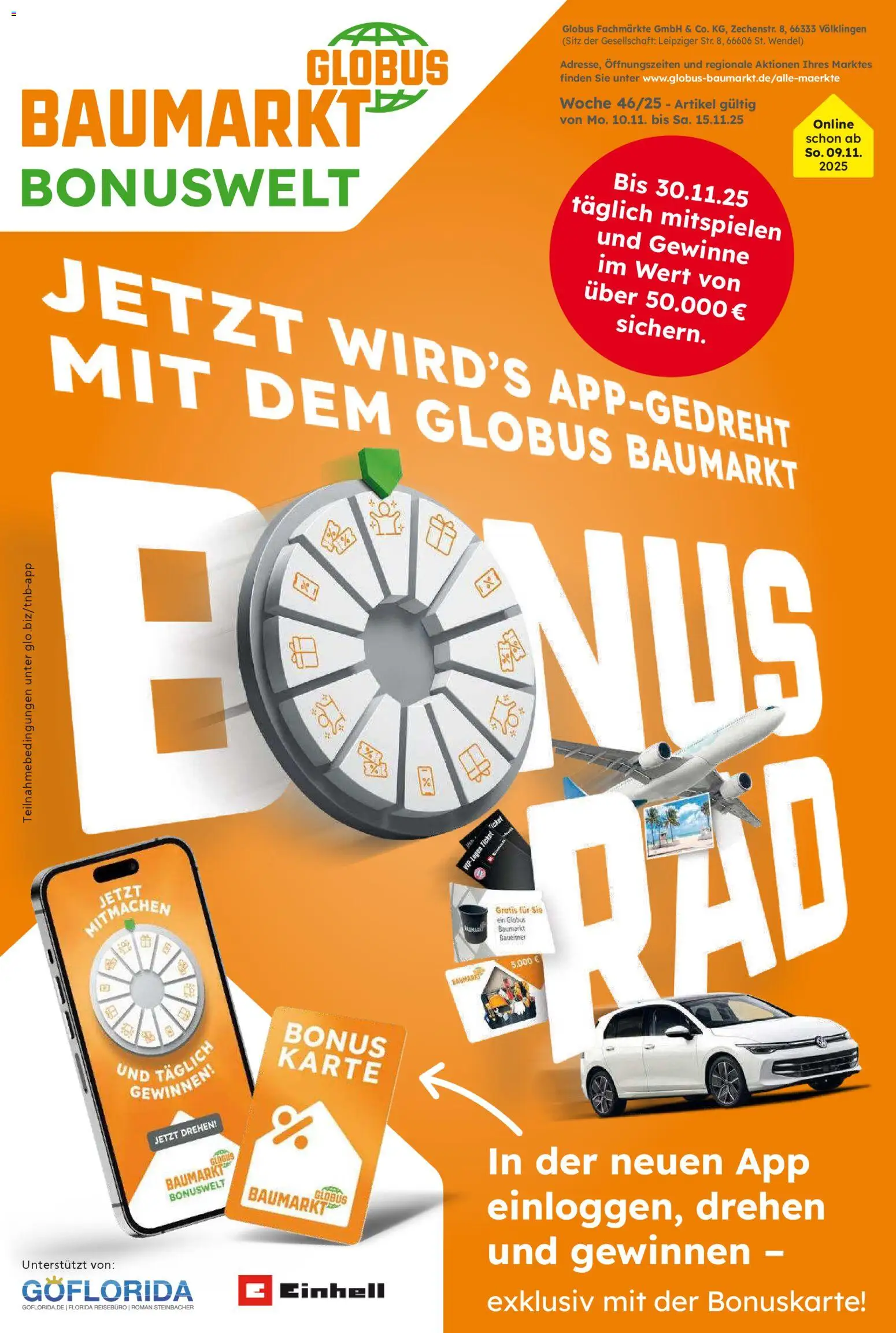 Vorschau von dem Prospekt des Geschäftes Globus Baumarkt, gültig ab dem 10.11.2025