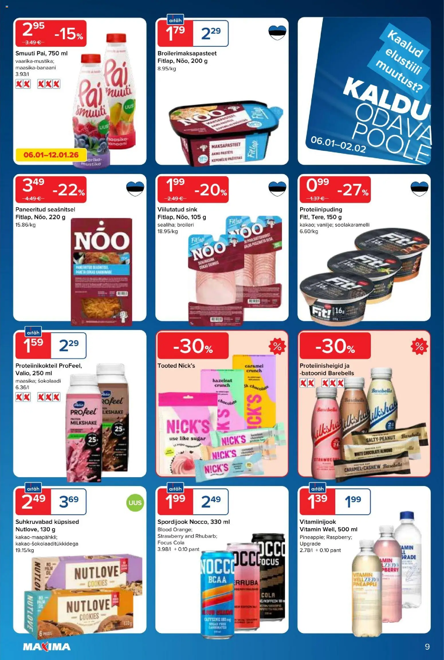 Maxima kliendilehe eelvaade alates 2026.01.06