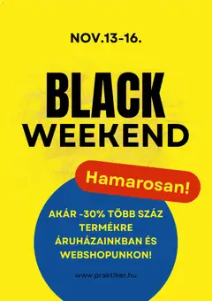 Praktiker - Black Friday értesítés megtekintése, amely érvényes 2025.11.03.-től