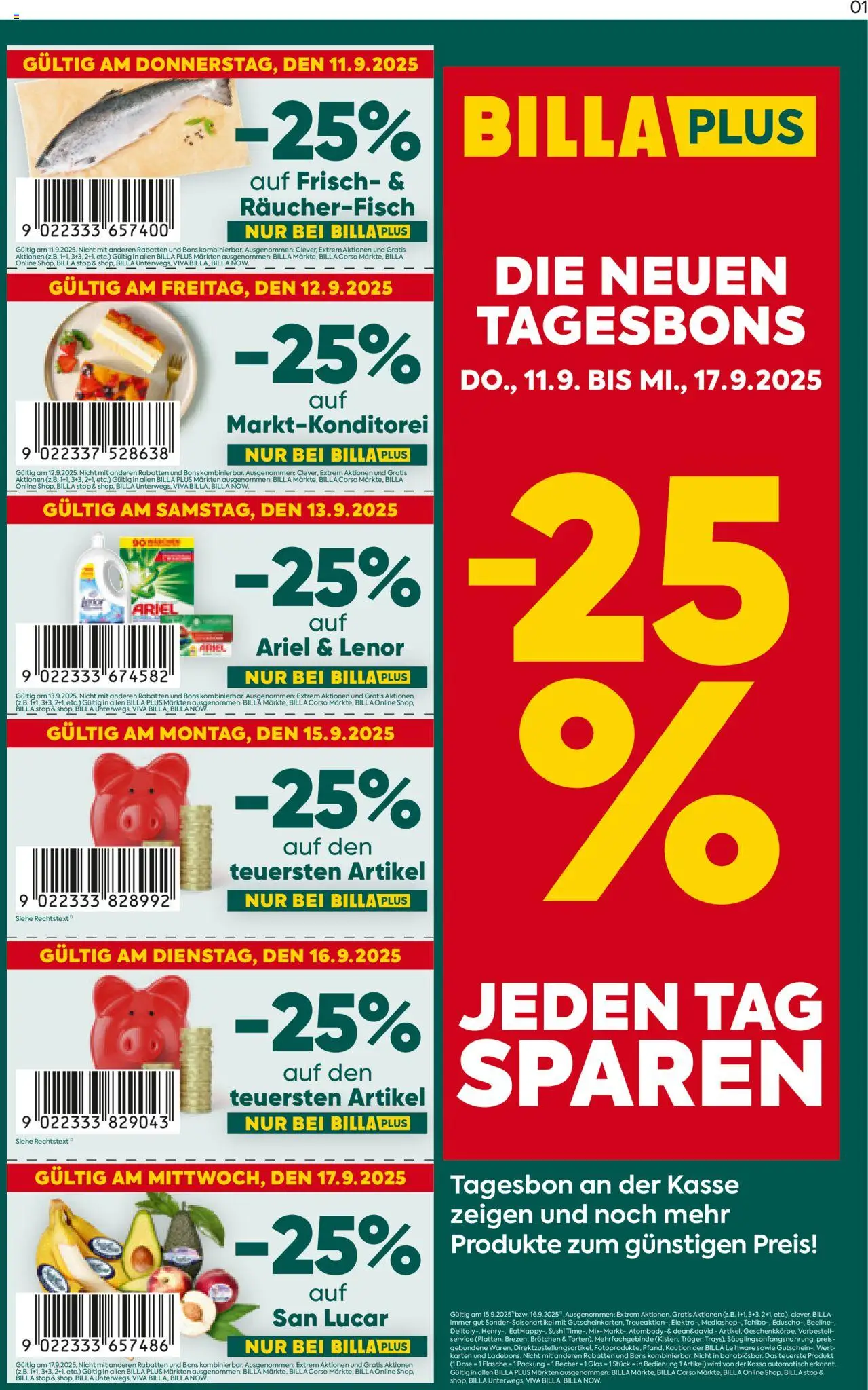  BILLA PLUS Flugblatt 11.09.2025 - Angebote aktuell, prospekt - Seite 1