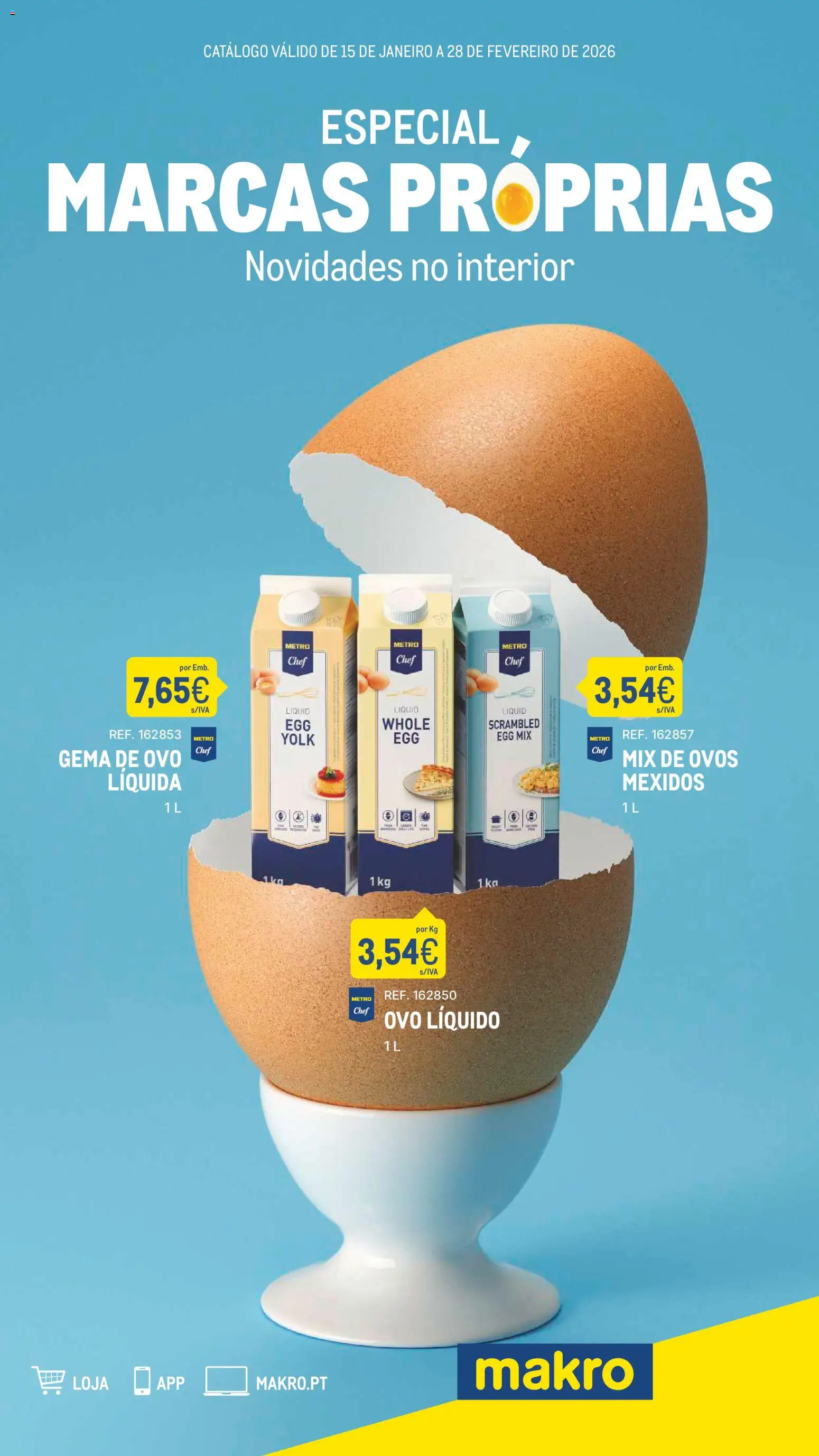 Pré-visualização do folheto da loja Makro válida a partir de 15/01/2026 - Ovos