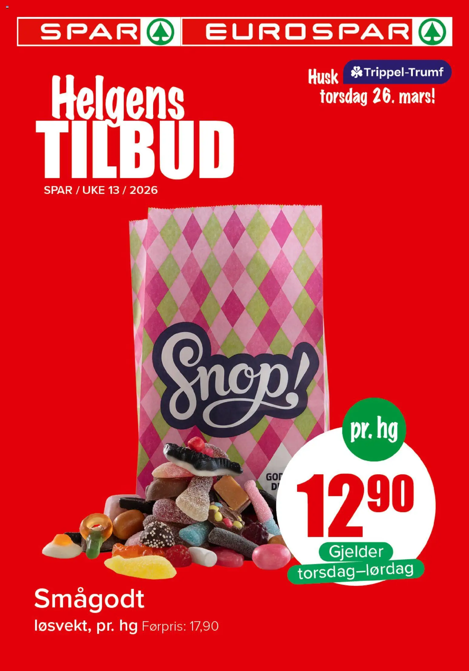 Forhåndsvis Spar Helgens Tilbud fra butikk Spar gyldig fra 26/03/2026