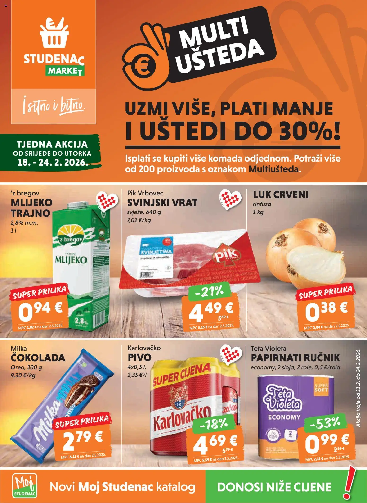 Pregled letka Tjedna Akcija trgovine Studenac vrijedi od 18.02.2026