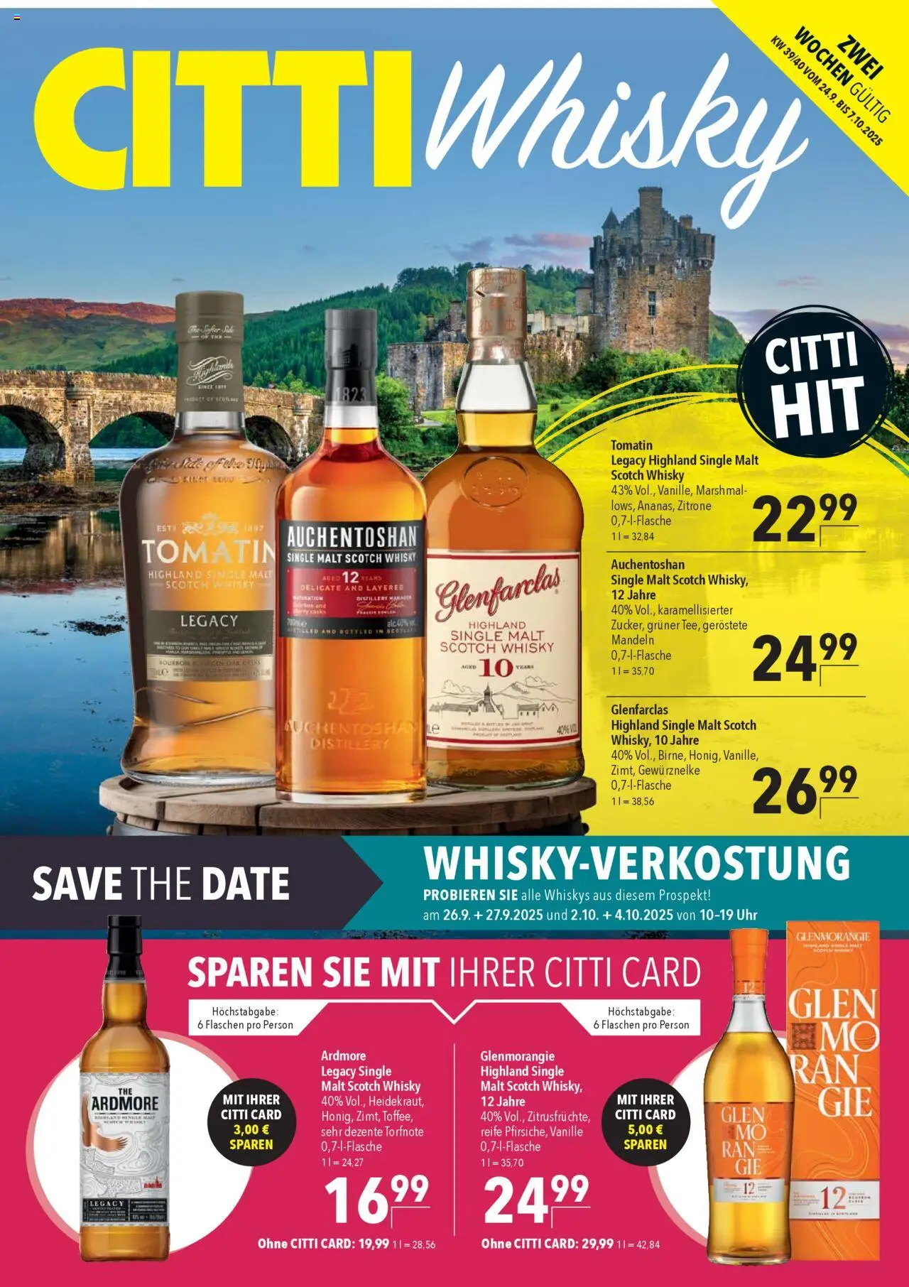 CITTI Markt Whisky (vom 24.09.2025 - 07.10.2025) - Uhr, Whisky, Mandeln, Zitrone, Vanille, Bourbon