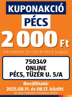 Aldi - Kupón Akció | Pécs megtekintése, amely érvényes 2025.08.11.-től