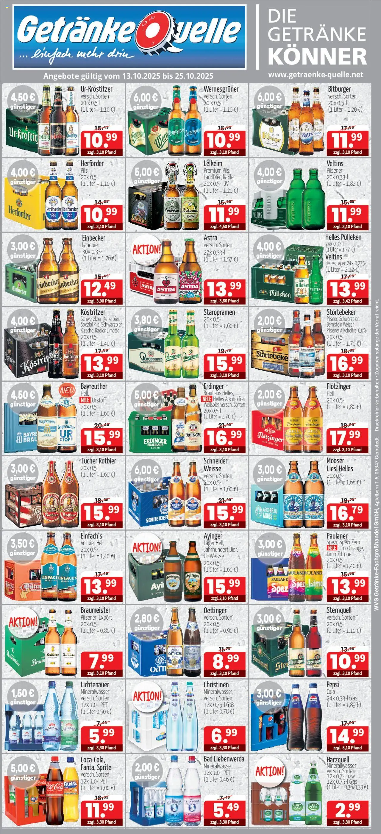 Getränke Quelle Prospekt (vom 13.10.2025 - 25.10.2025)