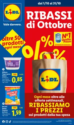 Anteprima dell'opuscolo Volantino Ribassi del mese dal negozio Lidl valido da 01/10/2025