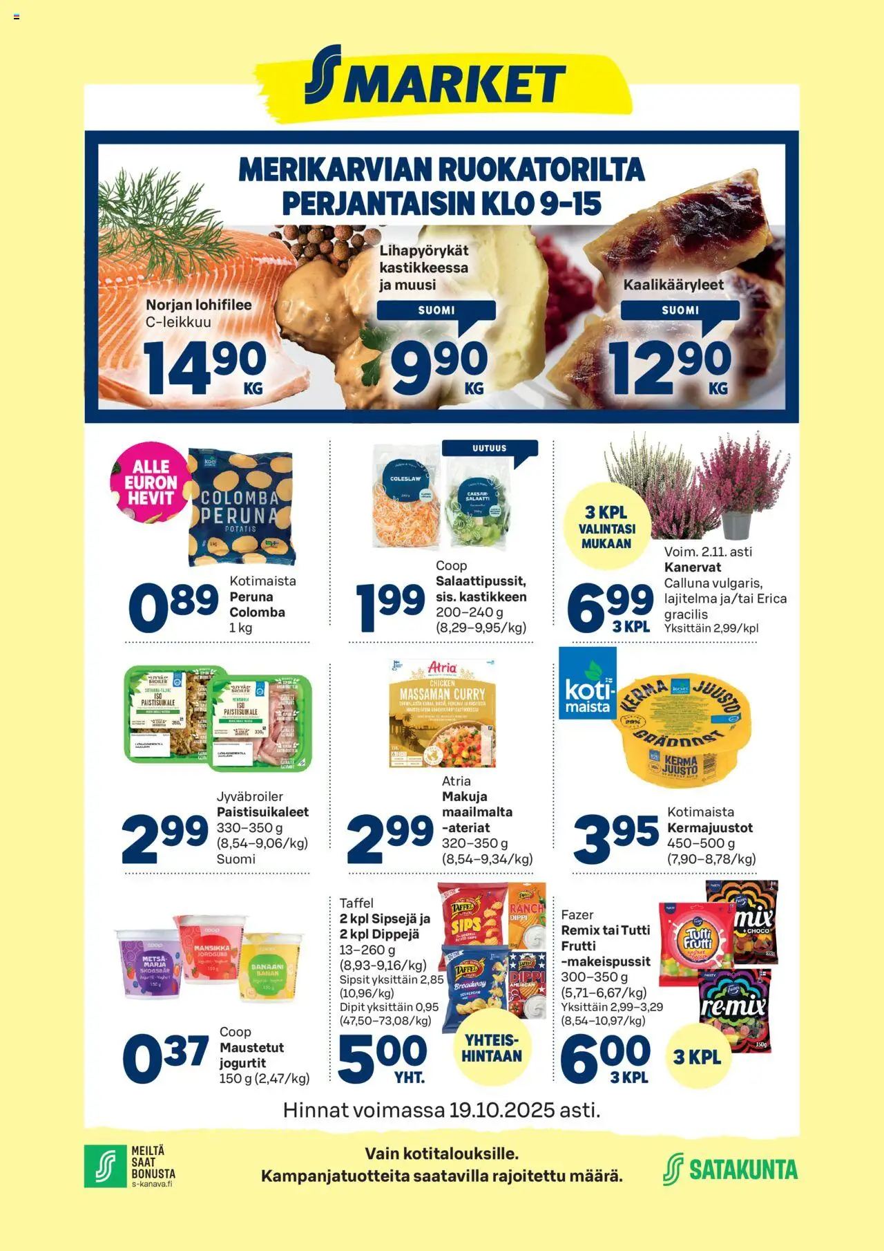 S-market-kaupan Merikarvia voimassa 15/10/2025 - Sivulla 1