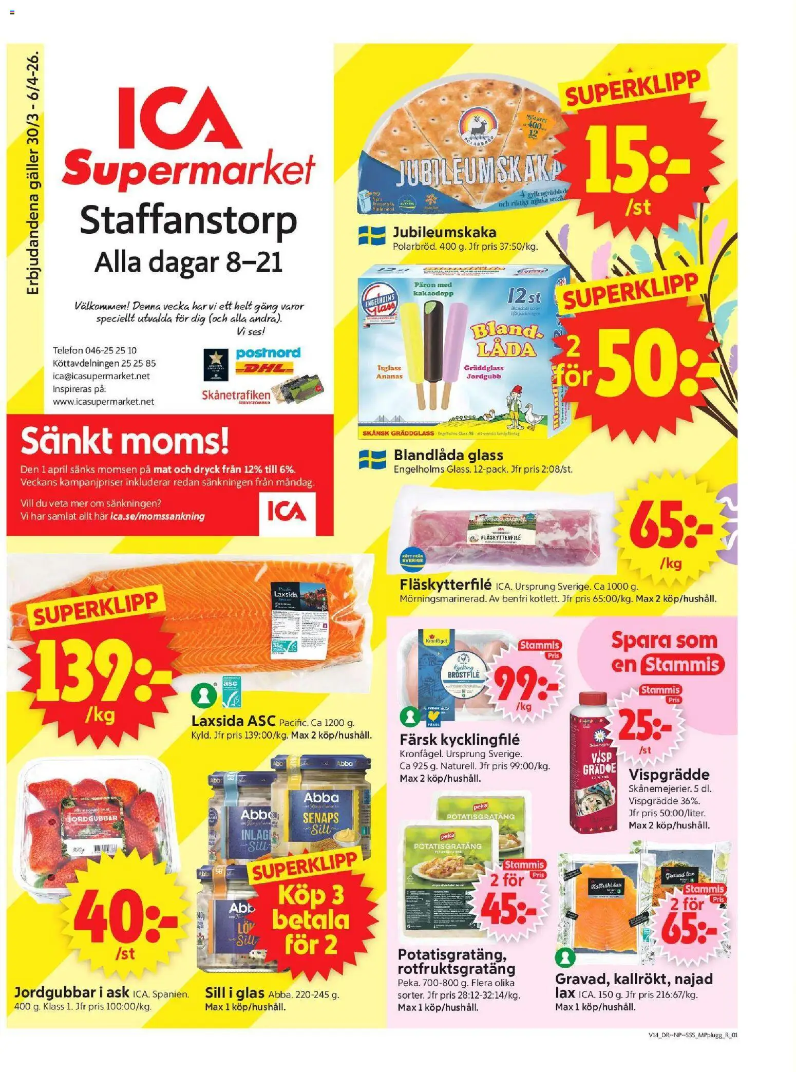 Förhandsgranska reklamblad Staffanstorp från butik ICA Supermarket gäller från 30/03/2026