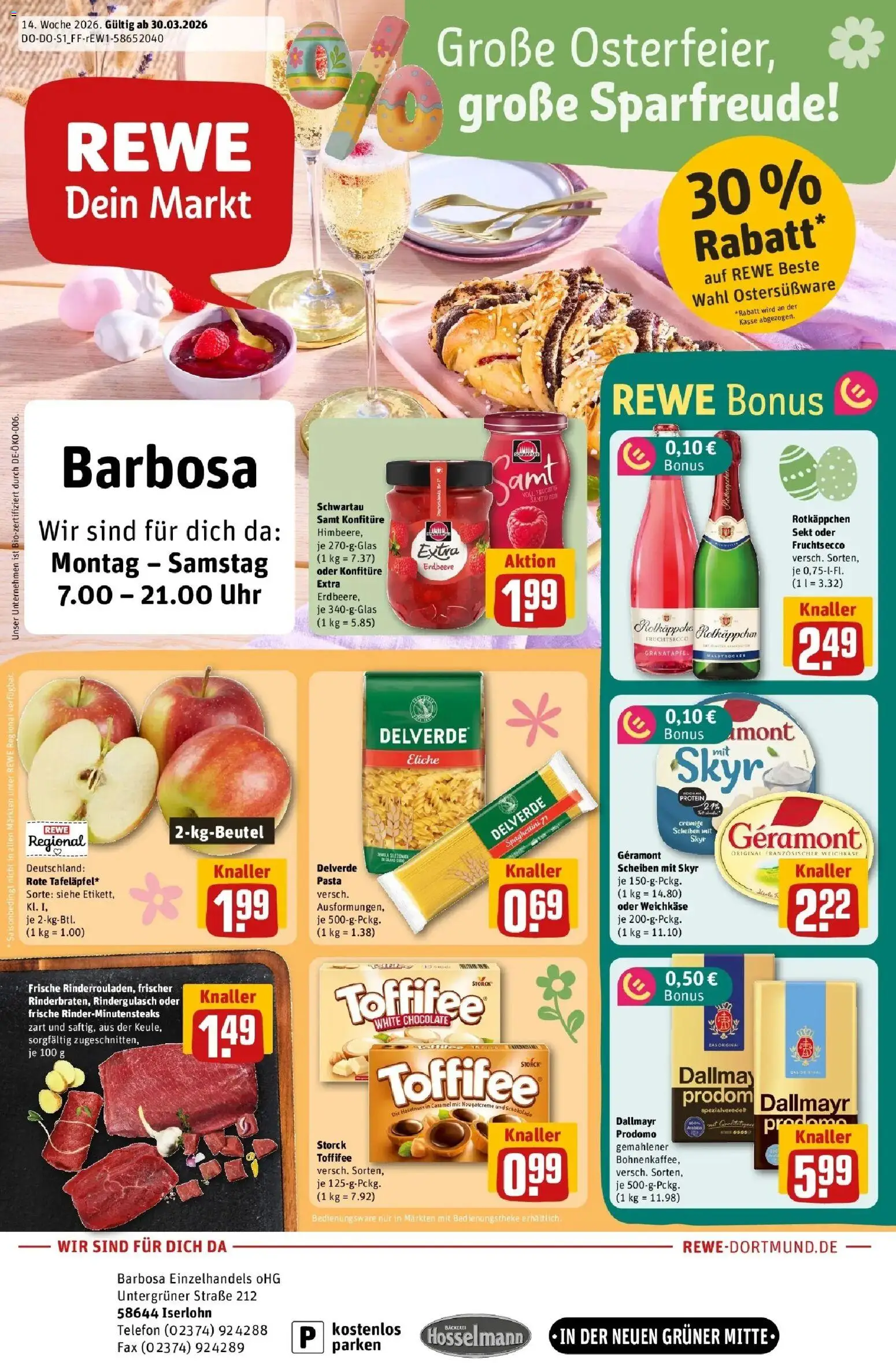 Vorschau von dem Prospekt des Geschäftes Rewe, gültig ab dem 30.03.2026