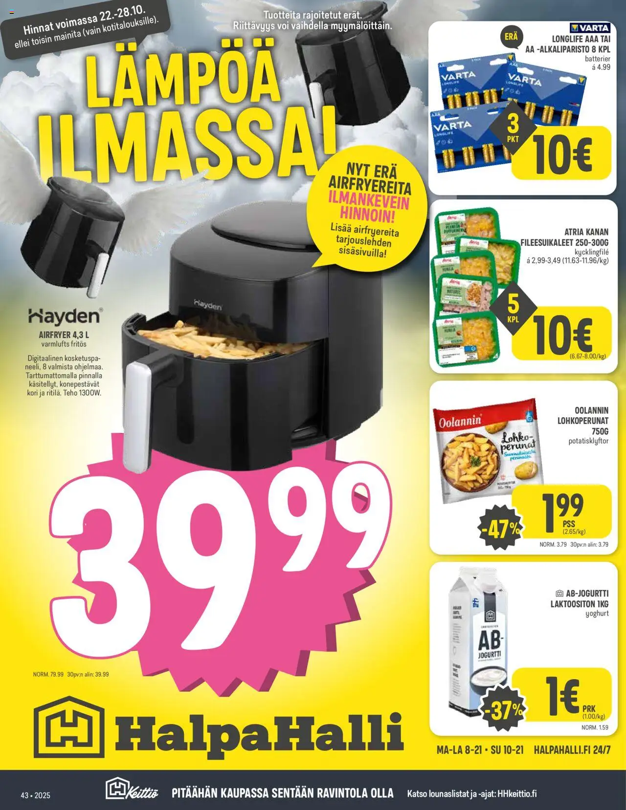 Halpa Halli-kaupan Tarjoukset voimassa 22/10/2025 - Sivulla 1