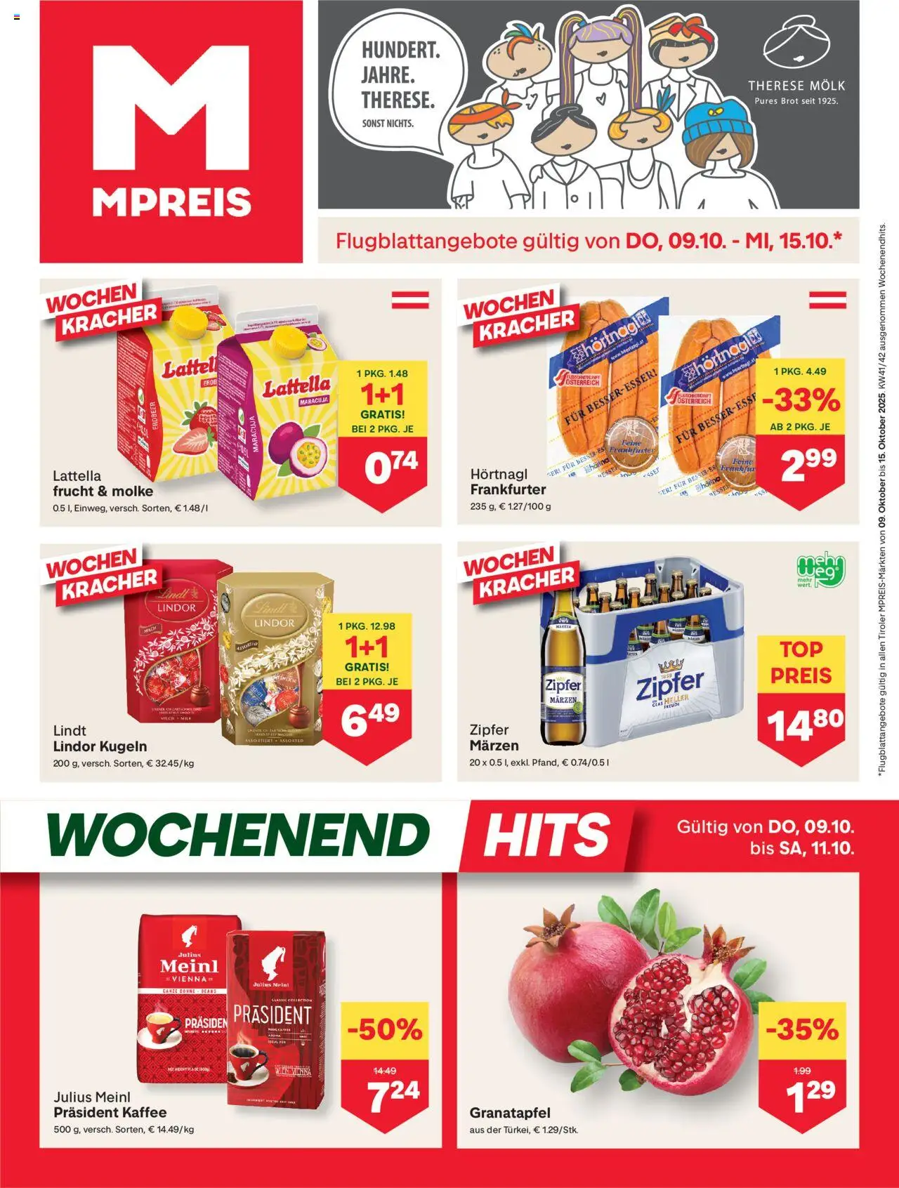  MPREIS Flugblatt ab (09.10.2025 - 15.10.2025) - Seite 1