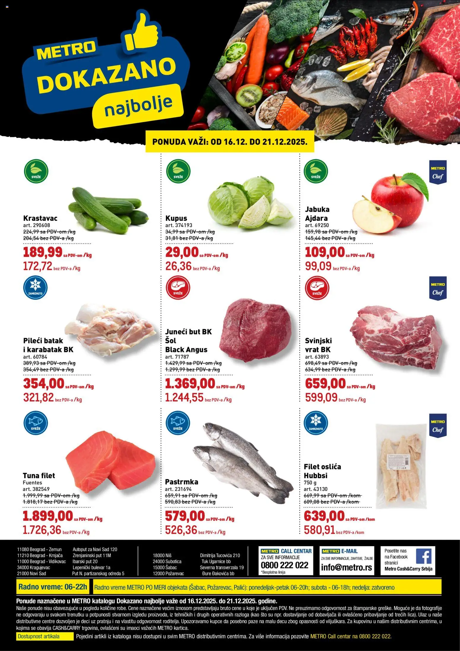 Pregled Metro kataloga - važi od 16.12.2025