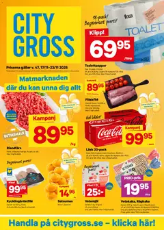 Förhandsgranska reklamblad Black Friday från butik City Gross gäller från 17/11/2025