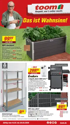 Vorschau von dem Prospekt des Geschäftes Toom Baumarkt, gültig ab dem 14.03.2026