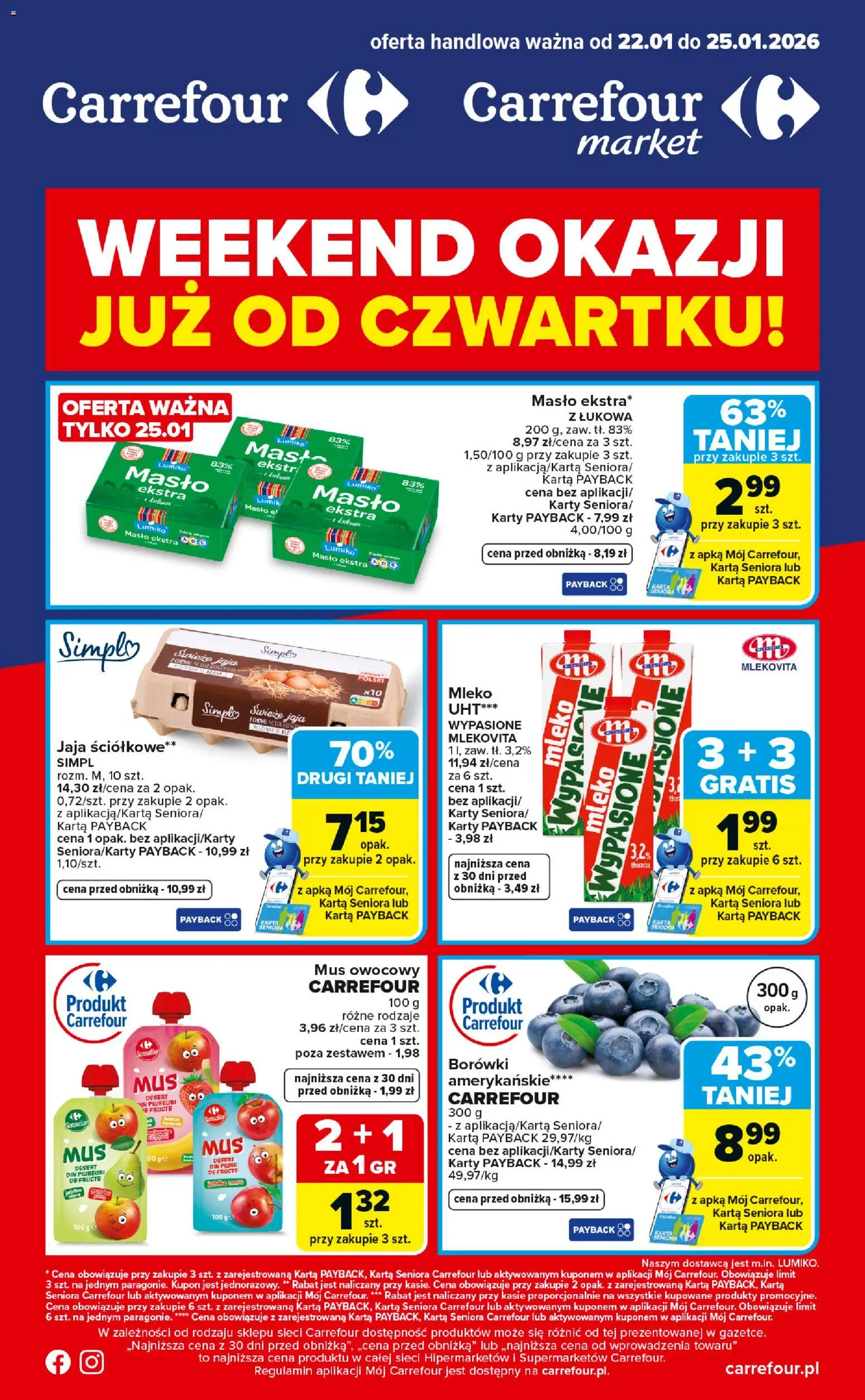 Pogląd gazetki "Weekend okazji" ze sklepu Carrefour ważnej od 22.01.2026