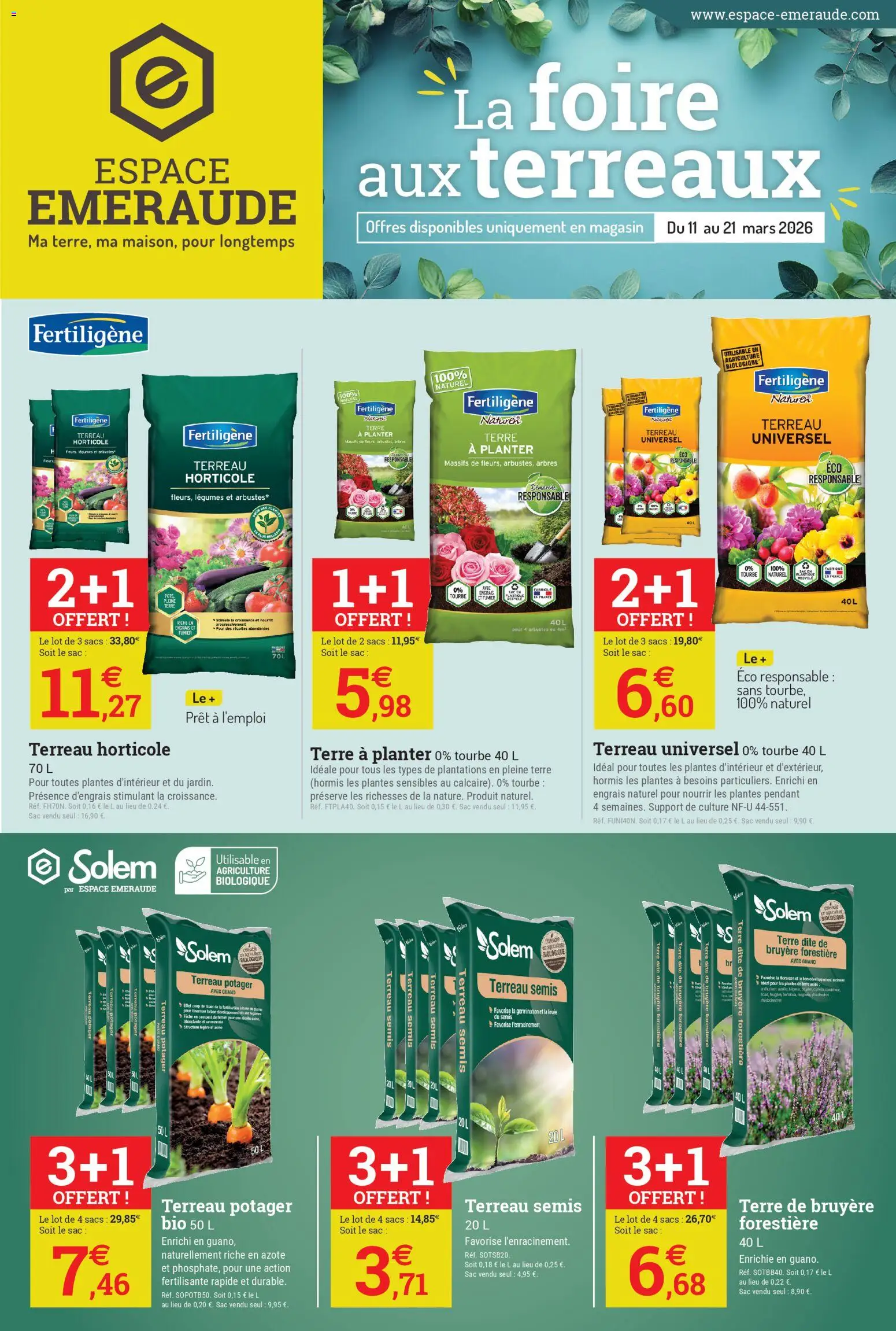 Prévisualisation de Espace Emeraude catalogue du magasin Espace Emeraude formulaire valide 11/03/2026