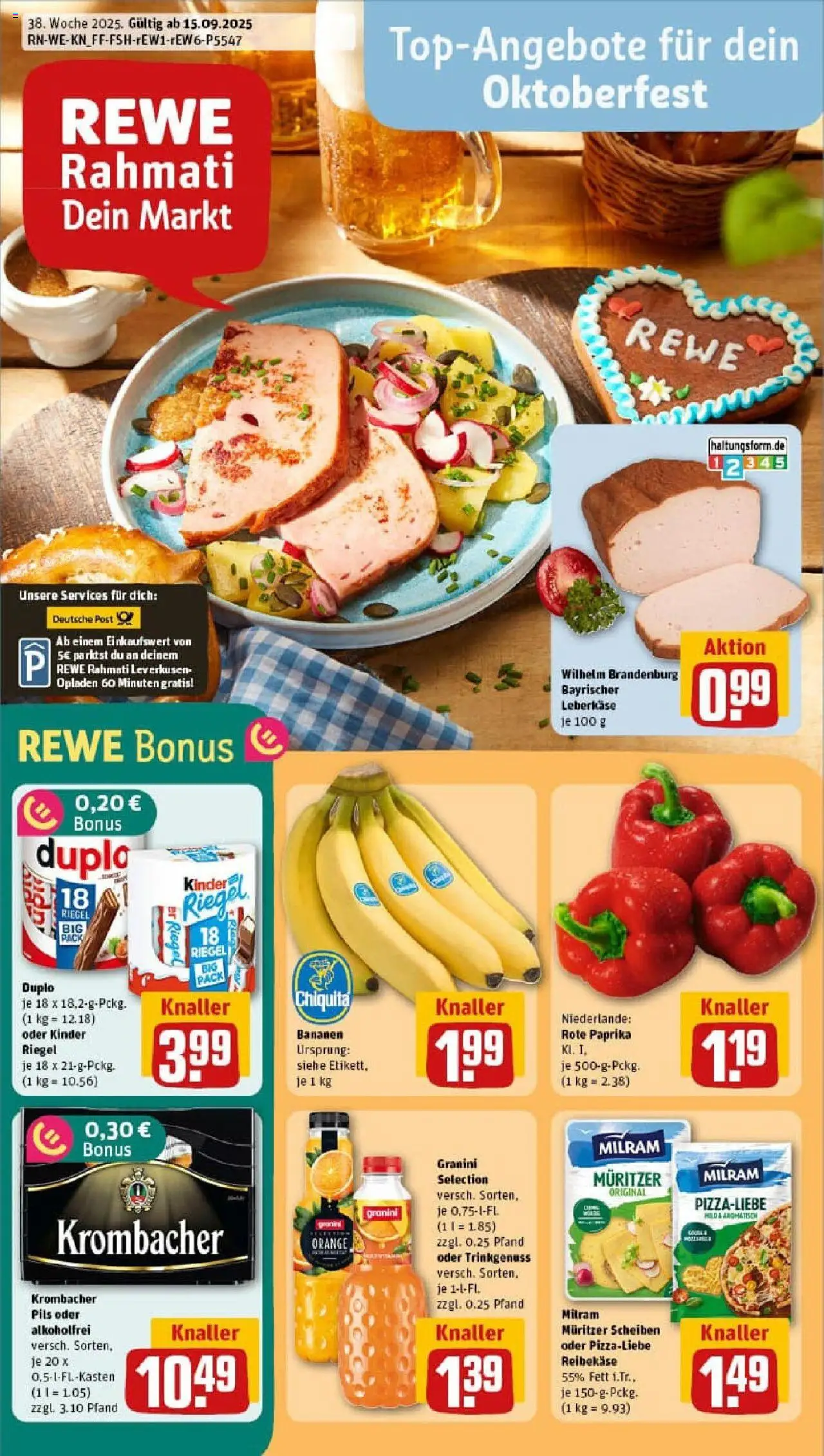 REWE Prospekt ab 14.09.2025 nächste Woche - Prospekt Leverkusen / Opladen	
