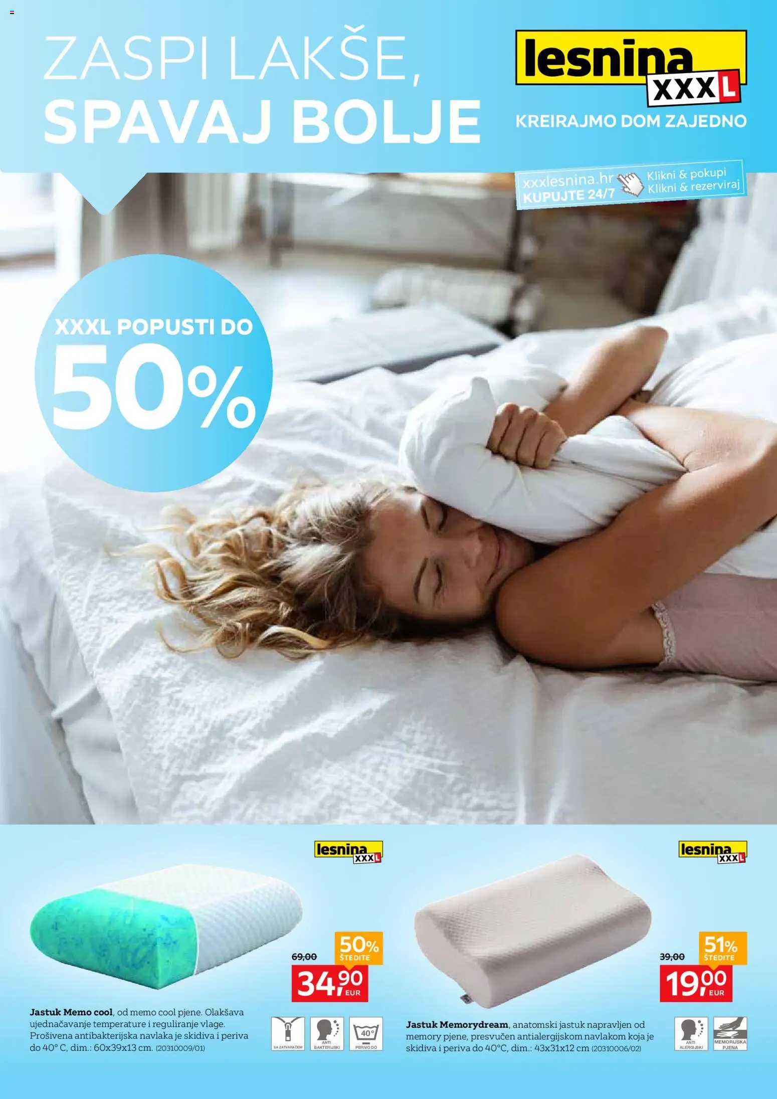 Pregled letka Lesnina Zaspi lakše, spavaj bolje trgovine Lesnina vrijedi od 20.04.2026