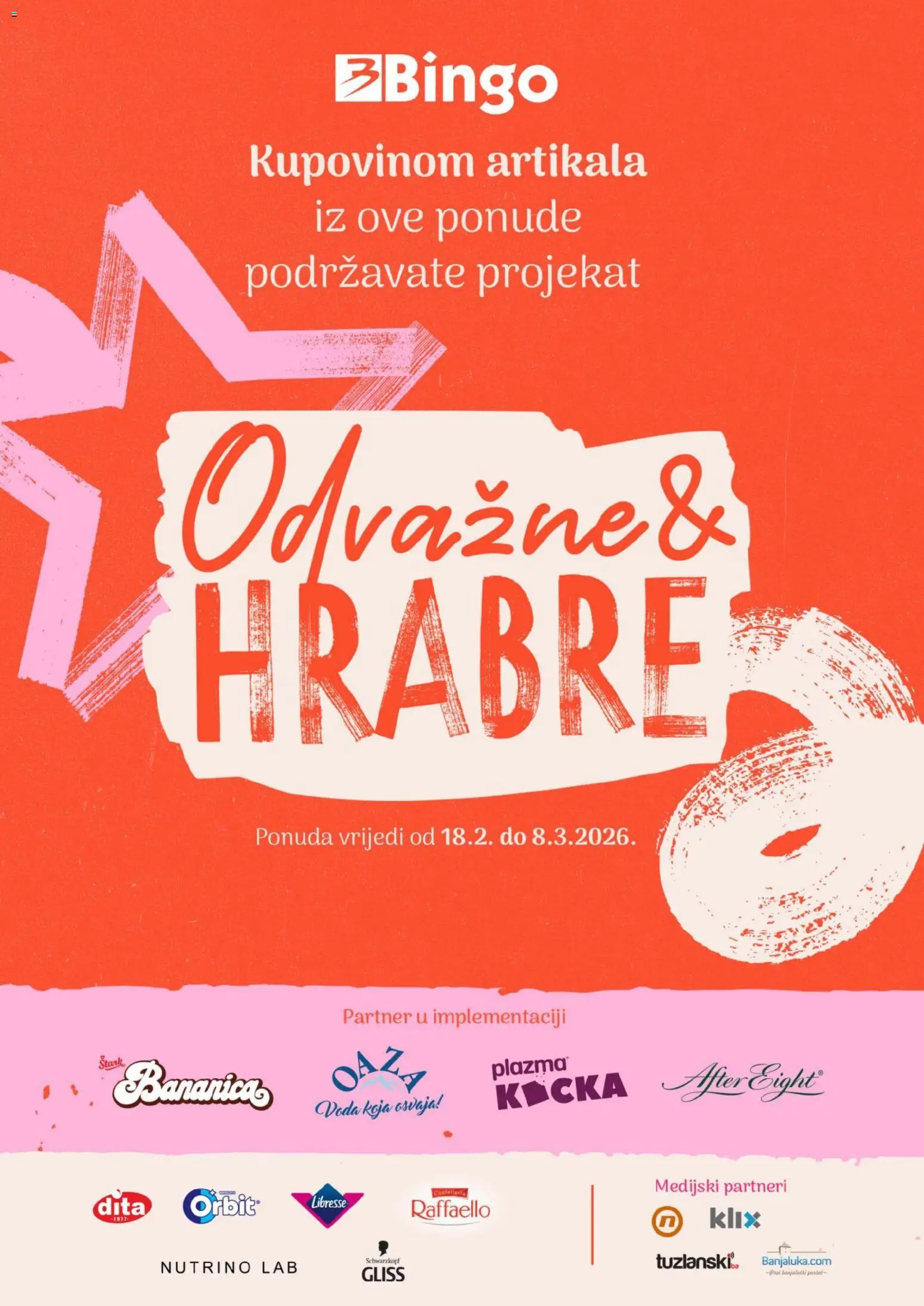 Pregled letka Odvažne i hrabre trgovine Bingo vrijedi od 18.02.2026