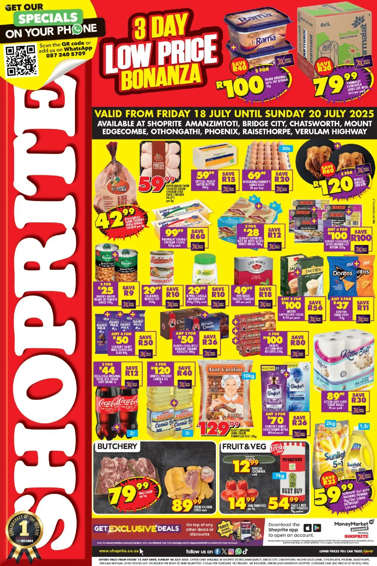 Shoprite KwaZulu-Natal - Low Price Bonanza Exclusive 18/07 - 20/07/2025 >> Catalogue