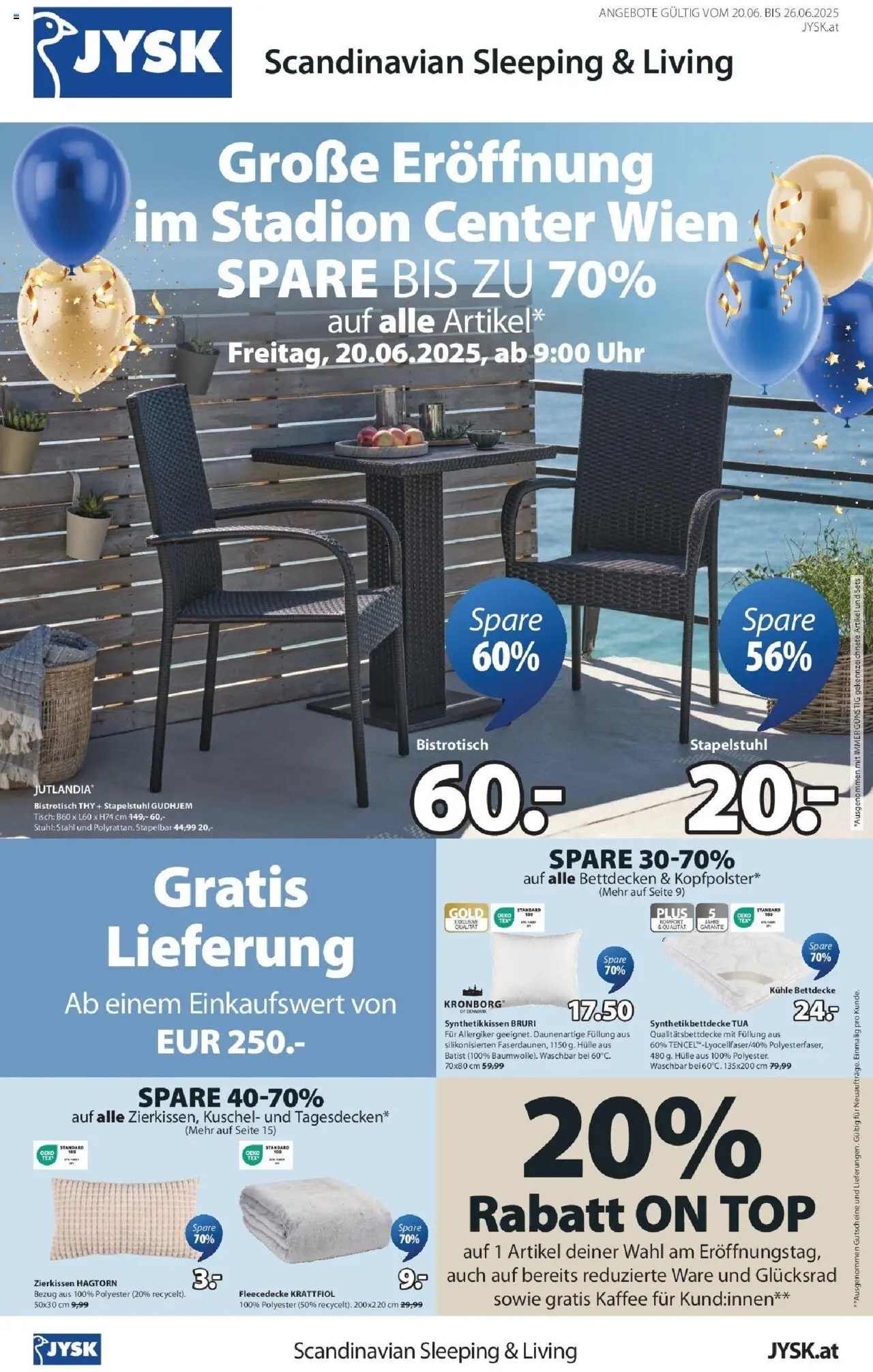  JYSK Angebote ab (20.06.2025 - 26.06.2025) - Seite 1 - Kaffee, Uhr, Tisch, Stuhl, Hülle