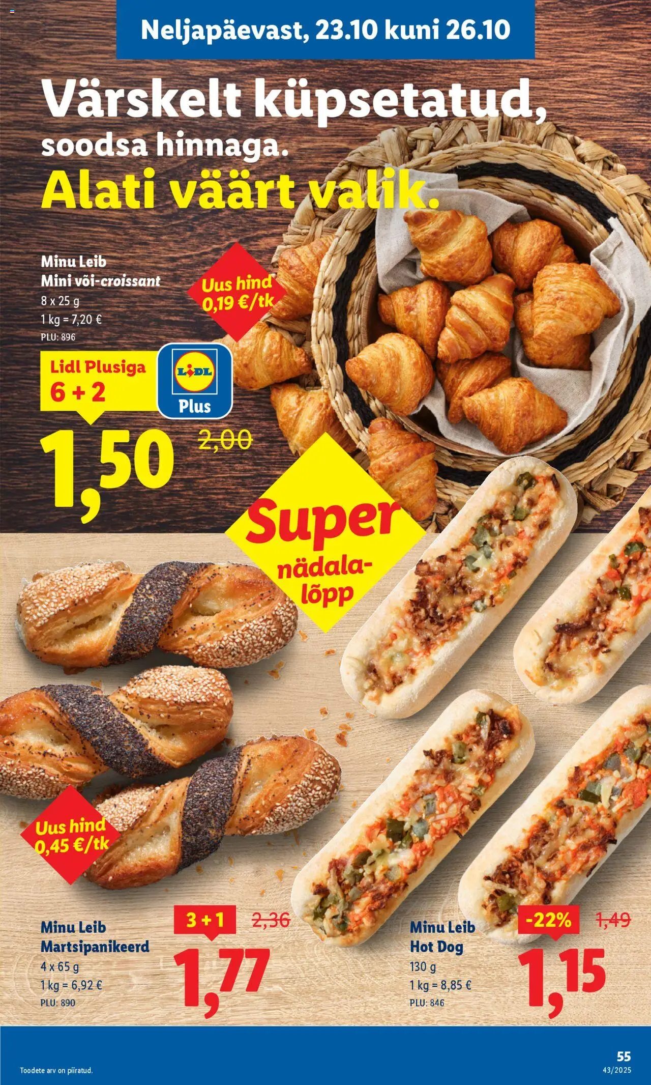 Lidl kliendilehe eelvaade alates 2025.10.20