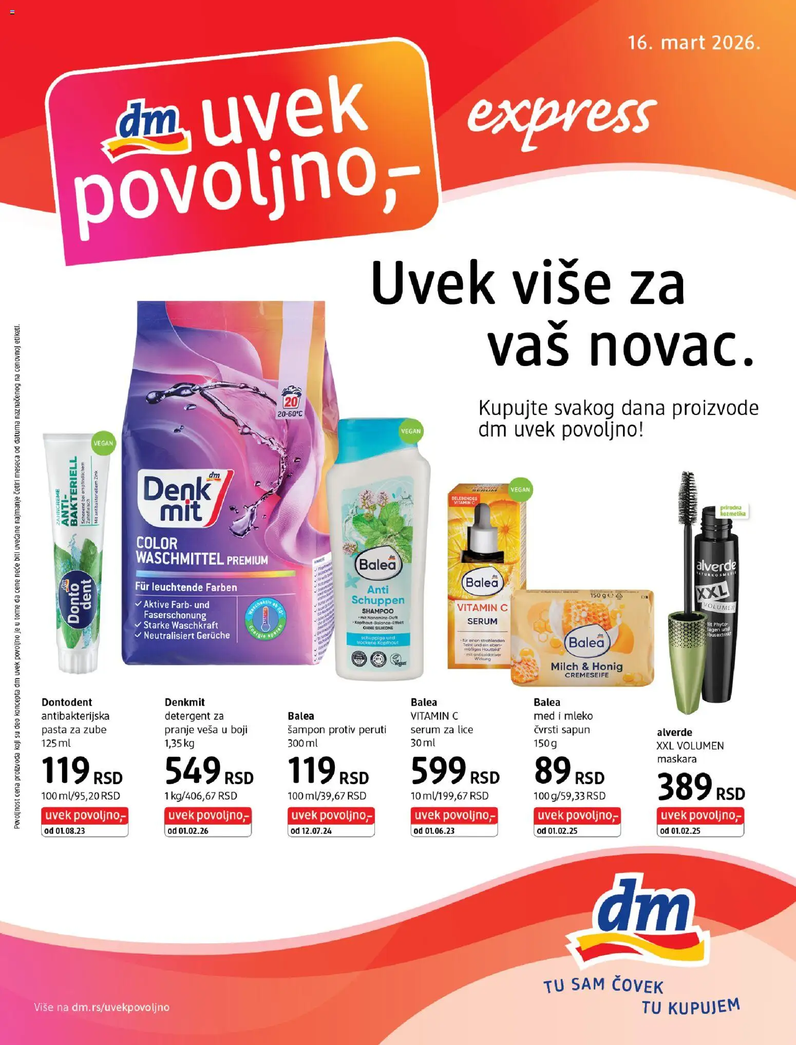Pregled DM Drogerie kataloga - važi od 16.03.2026
