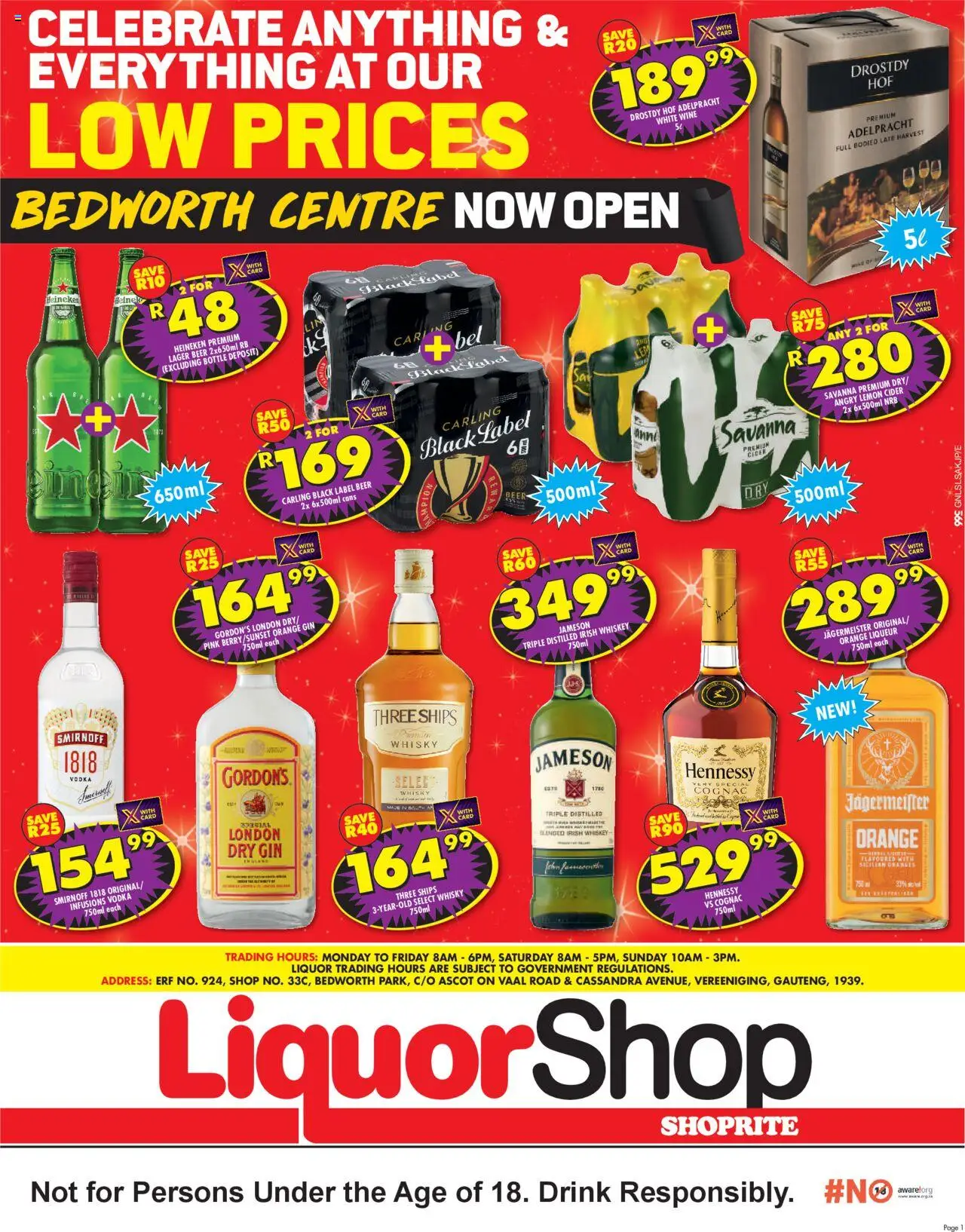 Shoprite Gauteng - LiquorShop Savings Bedworth Centre 29/09 - 12/10/2025 >> Catalogue