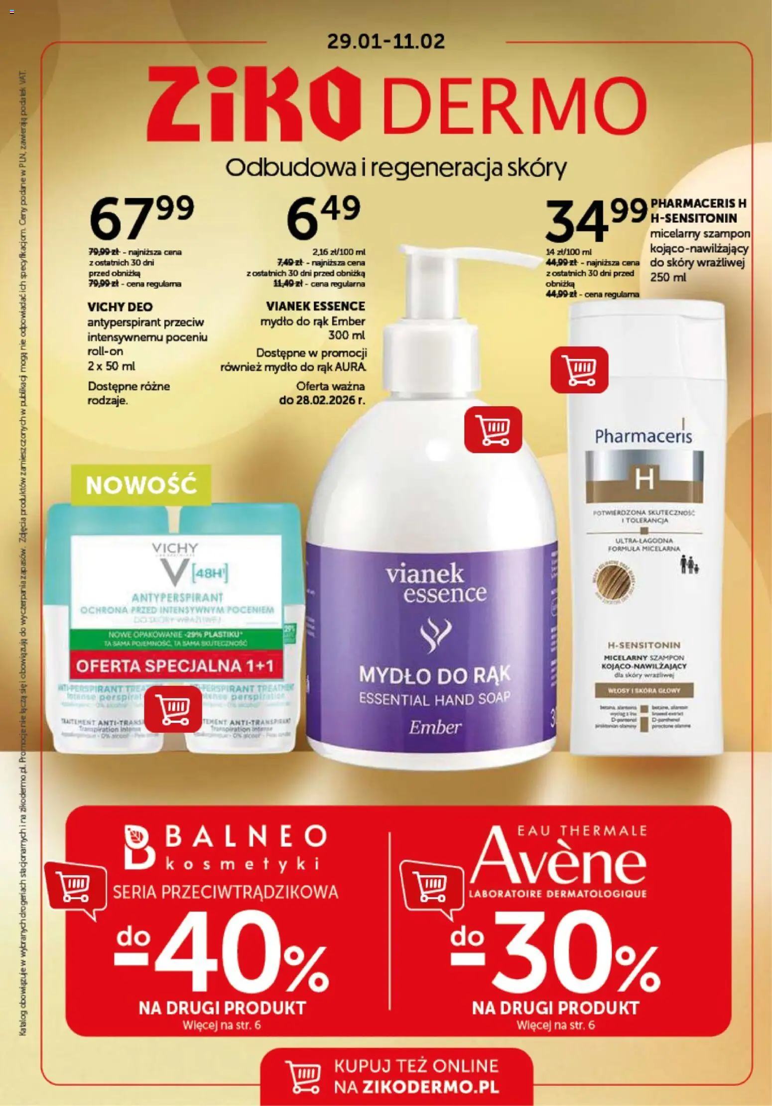 Pogląd gazetki "Gazetka" ze sklepu Ziko ważnej od 29.01.2026 - Kosmetyki, Antyperspirant, Szampon, Mydło
